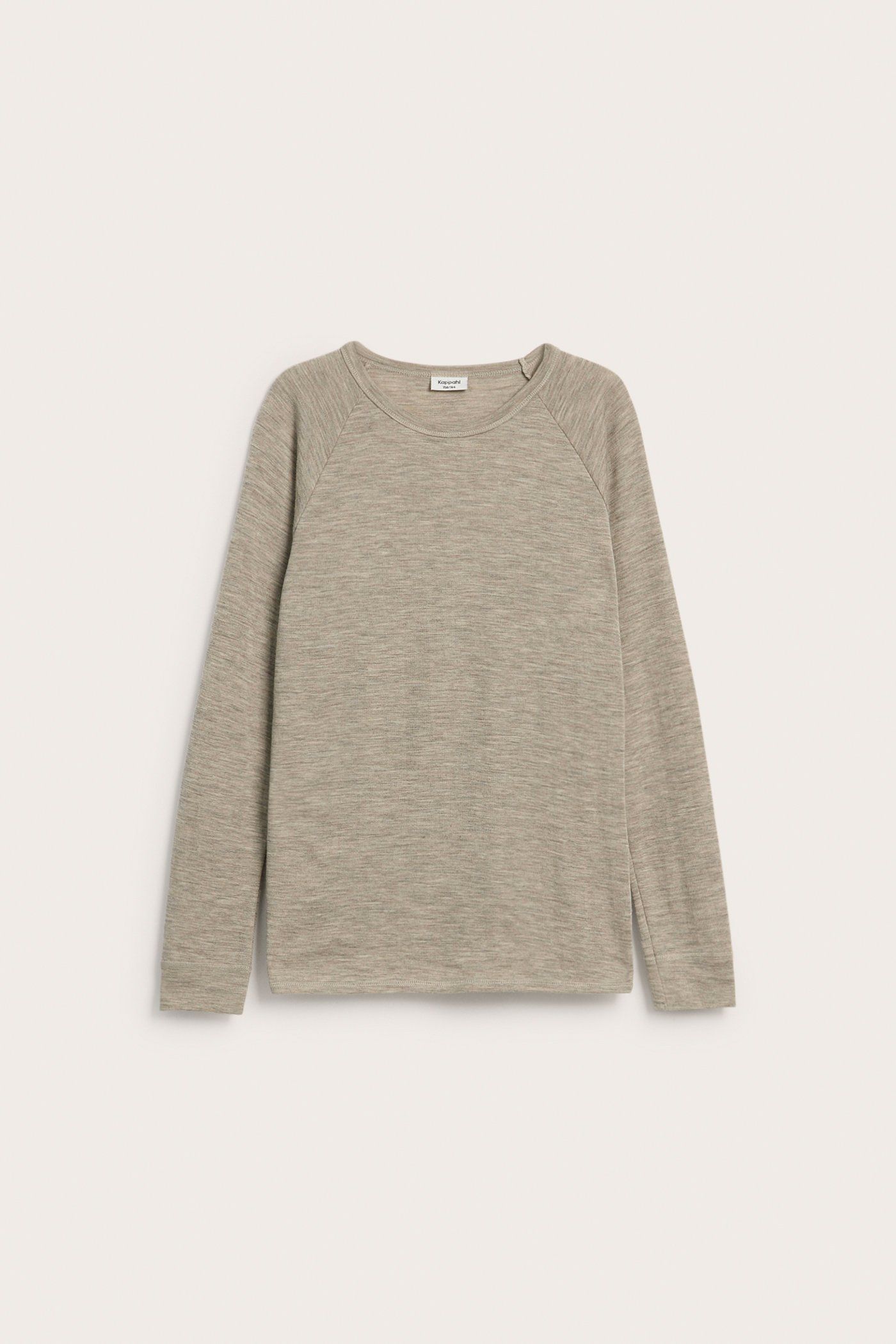 Koszulka z długimi rękawami, z wełny merino | Melanżowy beż