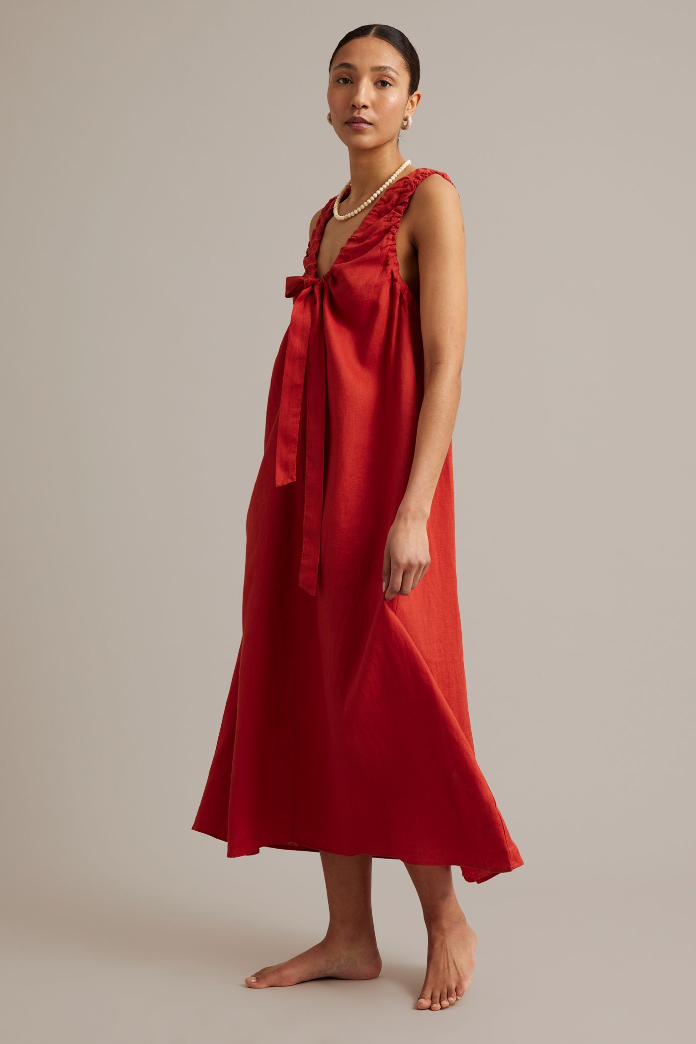 knee length dresses for ladies Kara Linen Maxi Dress Pink / XL main image 0