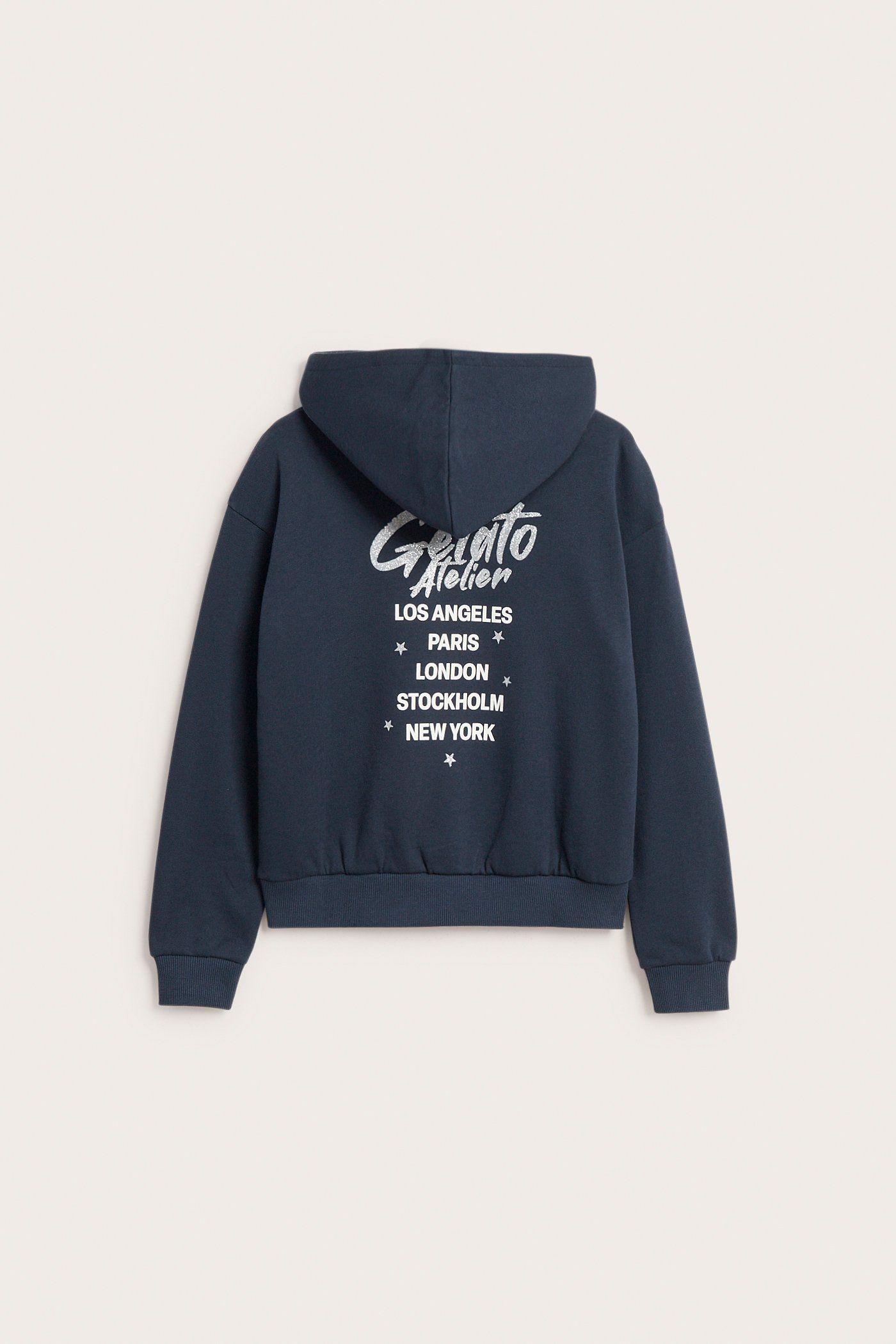 Hettegenser med trykk | Blå | Barn | Kappahl, image size:1400x2100