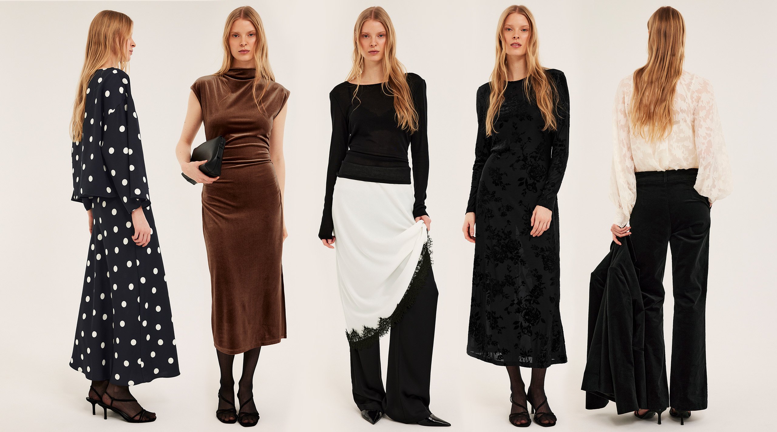 Kobieta w stroju z kolekcji imprezowej Kappahl