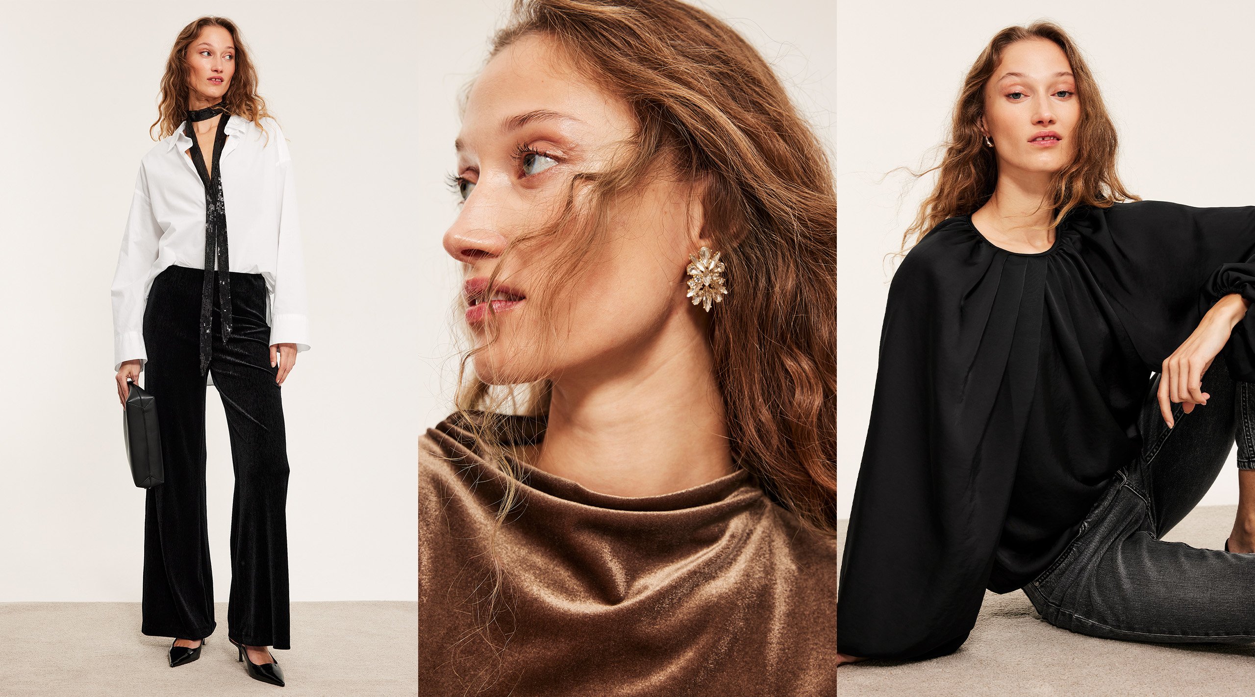 Kobieta w stroju z kolekcji imprezowej Kappahl