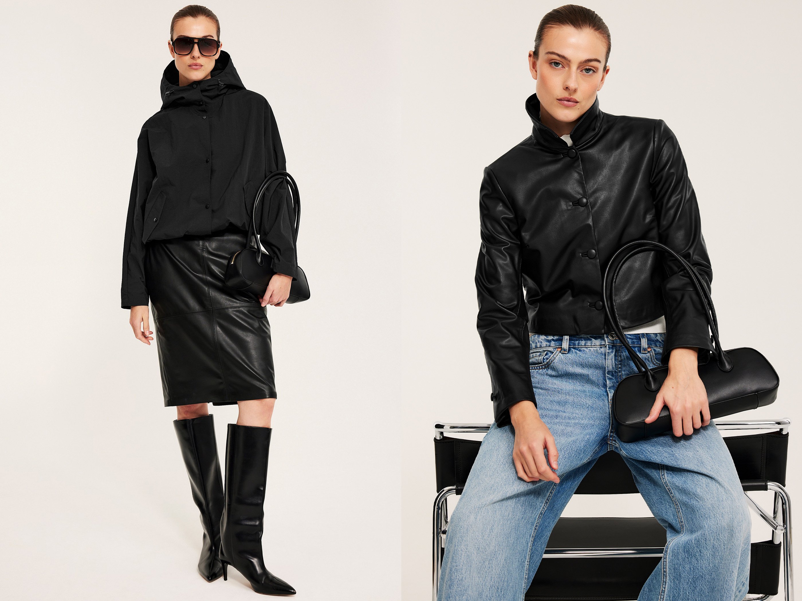 En kvinne kledd i svart klær med et skandinavisk preg.