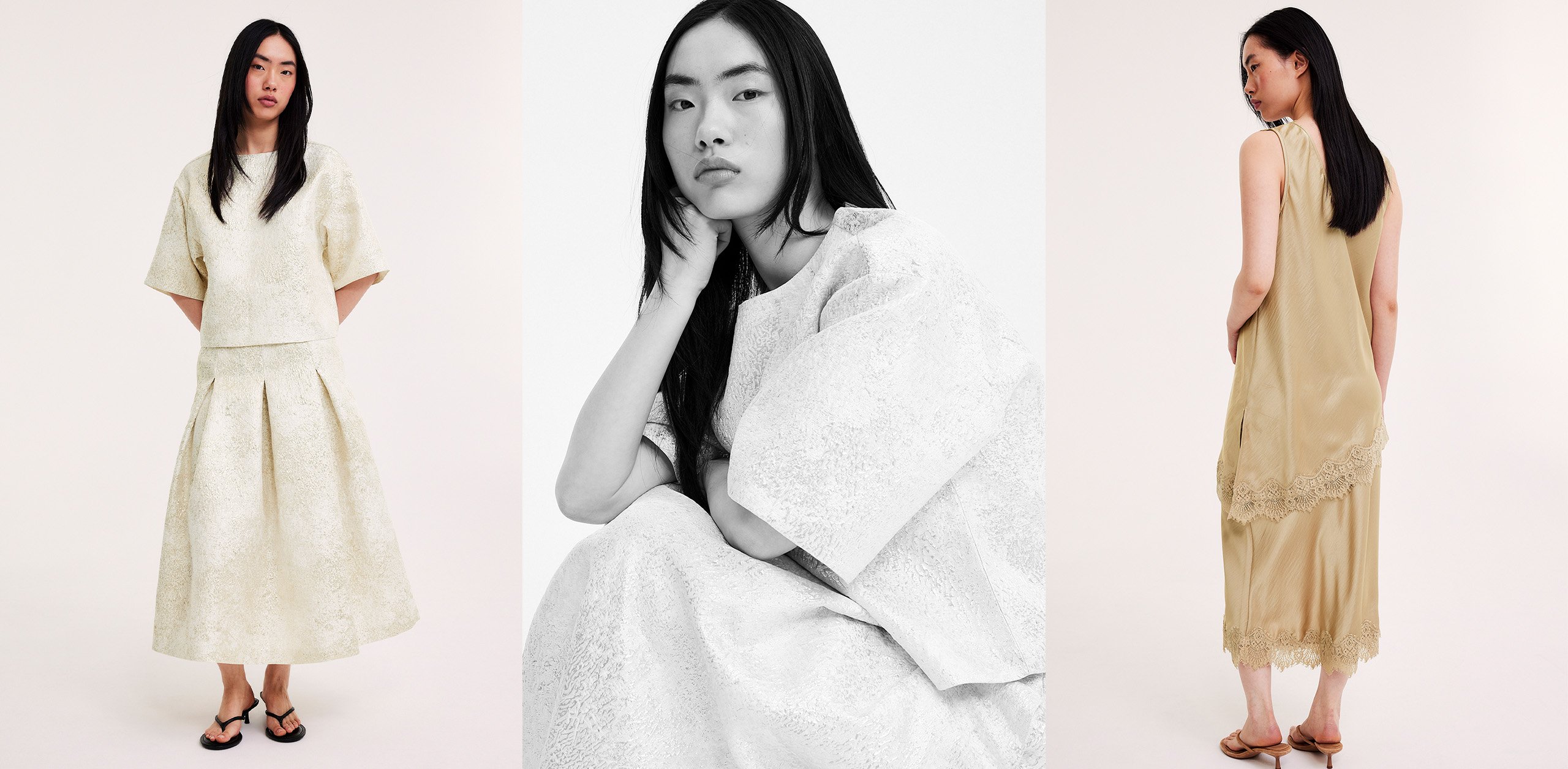 Kvinna i festliga kläder från Kappahl