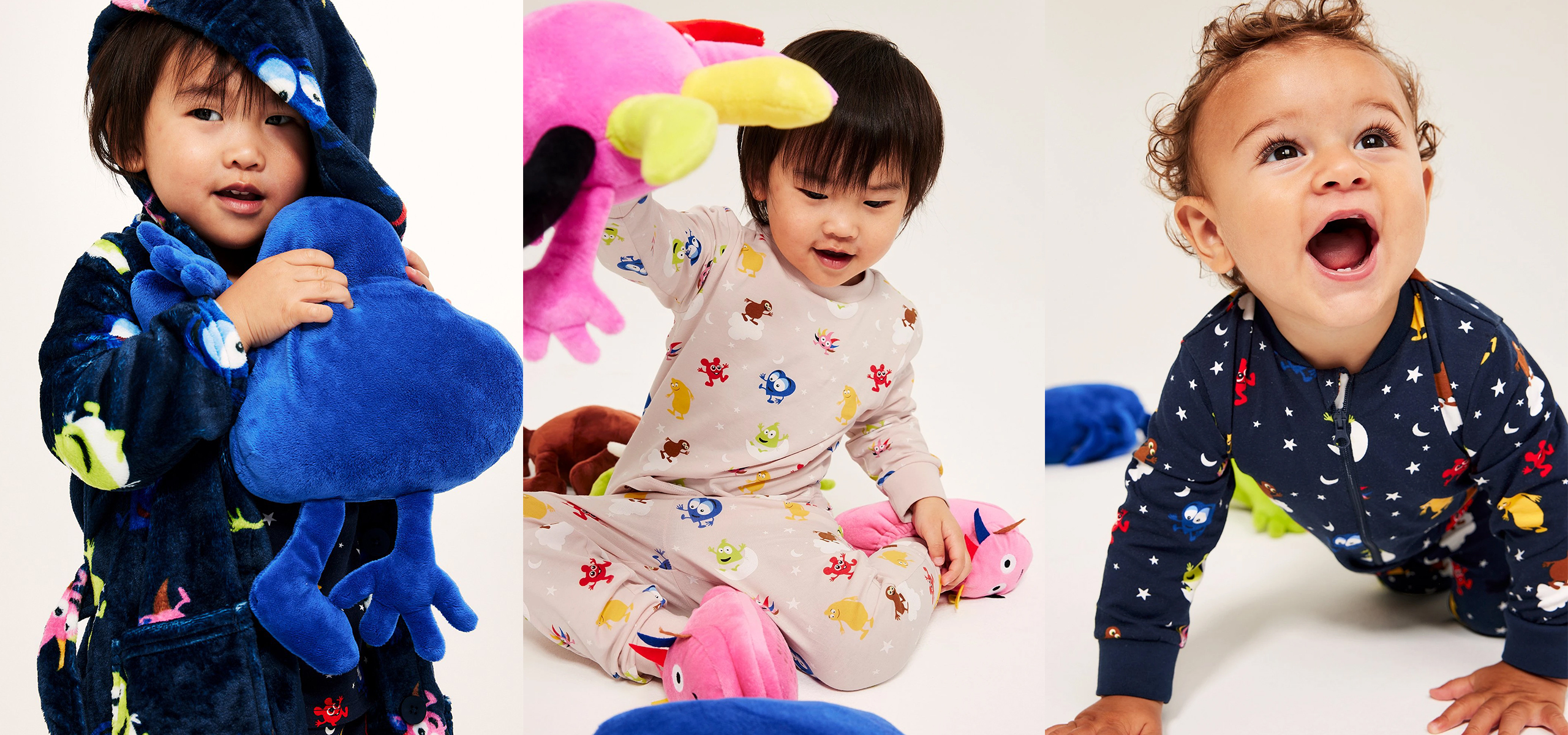 Dzieci ubrane w ubrania marki Kappahl z motywem Babblarna.