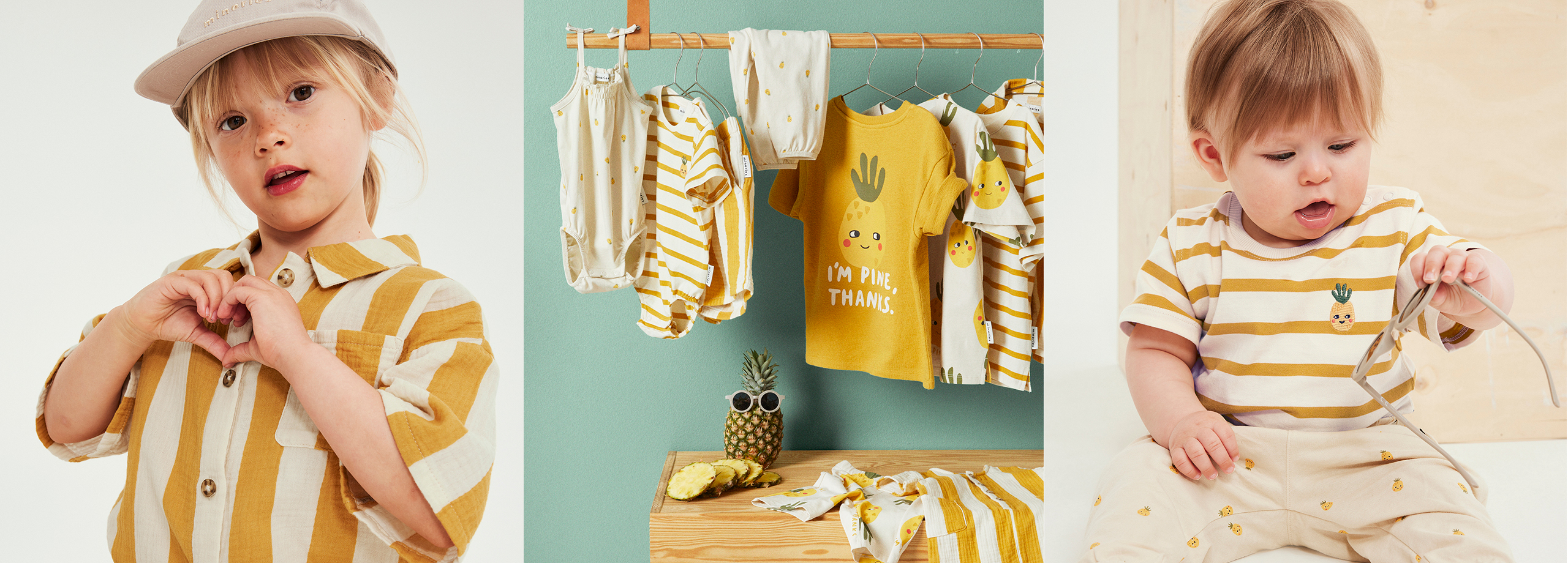 Vaatteita Minorien uusimmasta Pineapple-mallistosta.