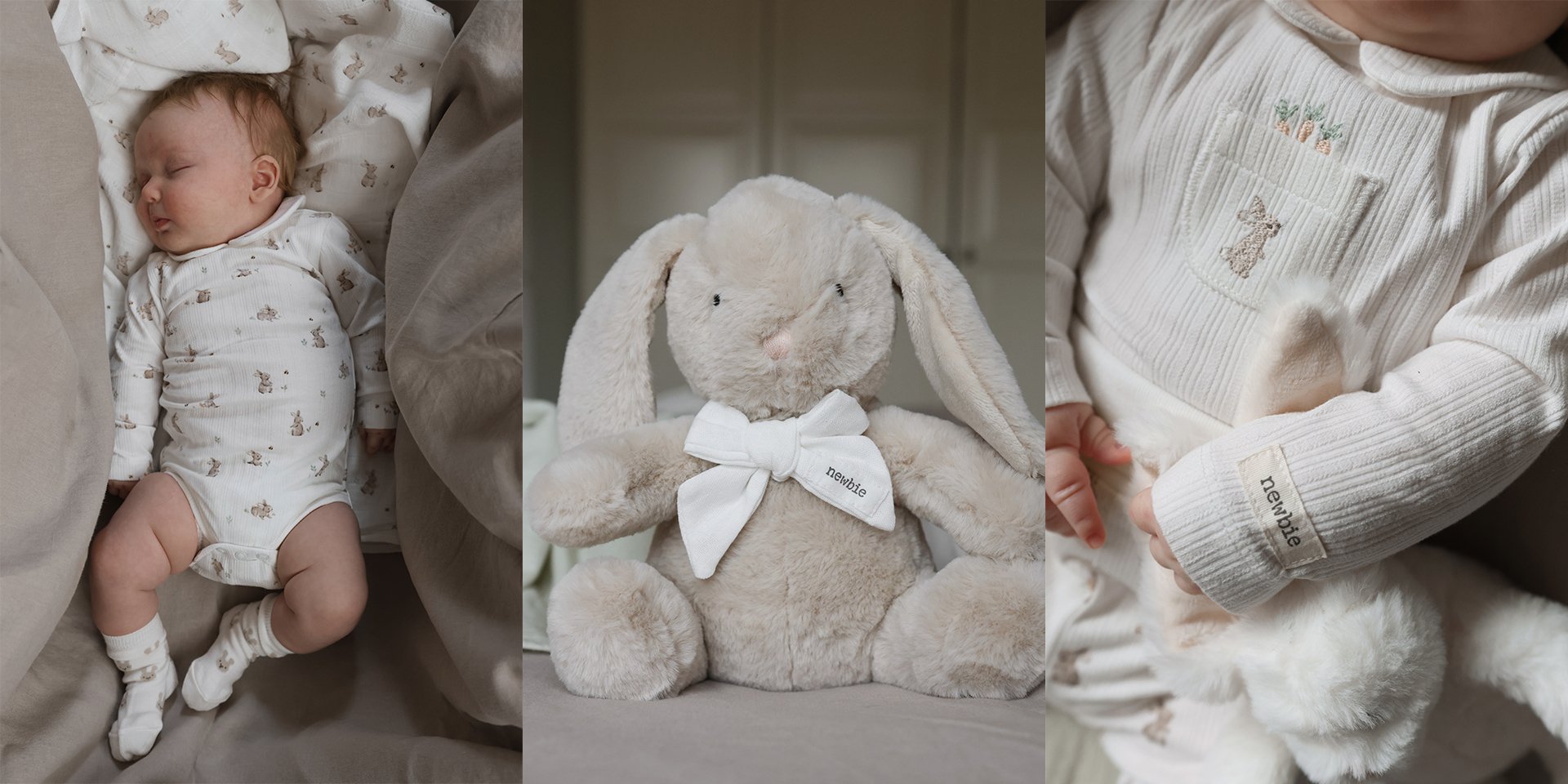 Bebiskläder för nyfödd med kaninmönster från Newbie.