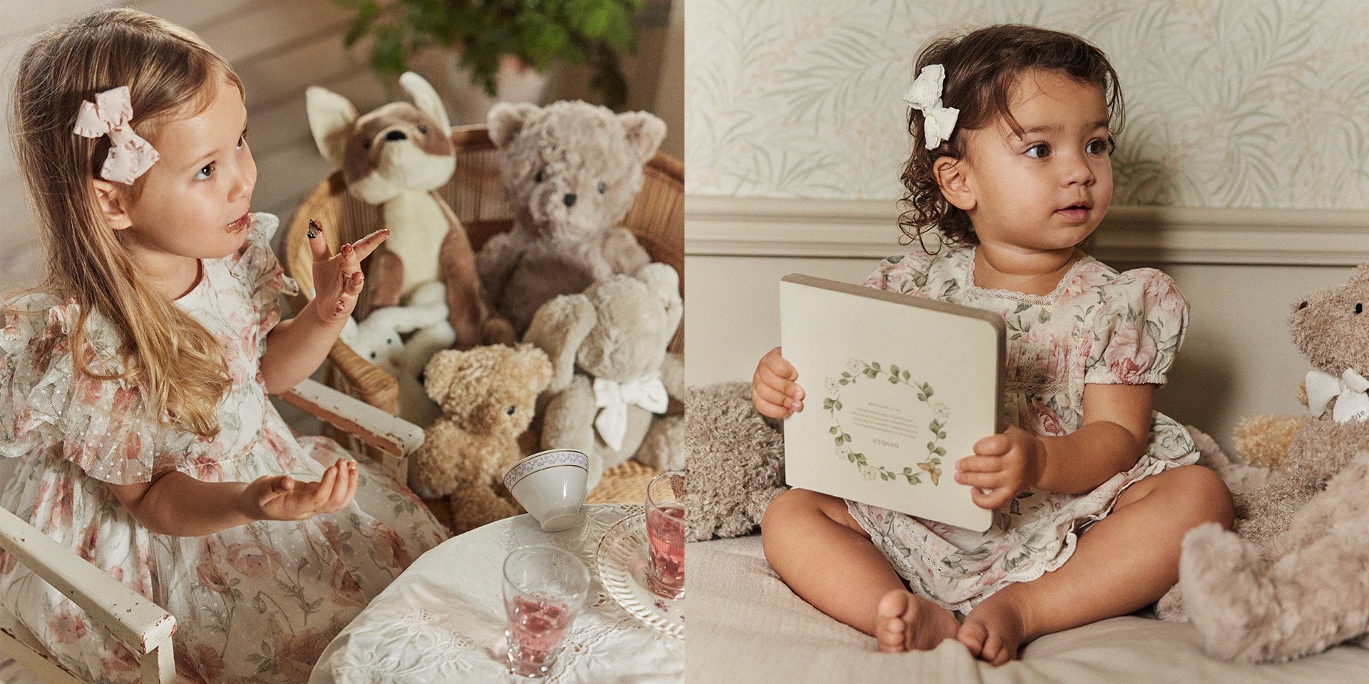 Flickor i festliga kläder från Newbie redo för kalasfirande.