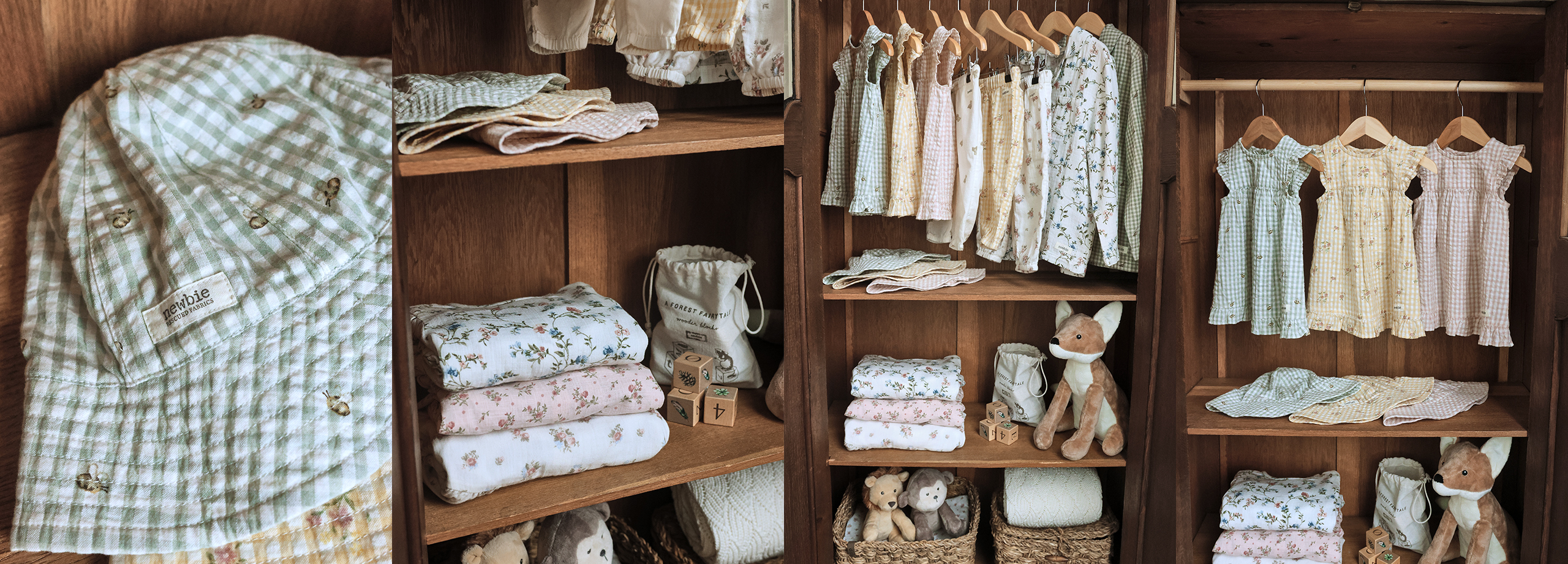 Ubrania znalezione w szafie z tkanin uratowanych przez Newbie.