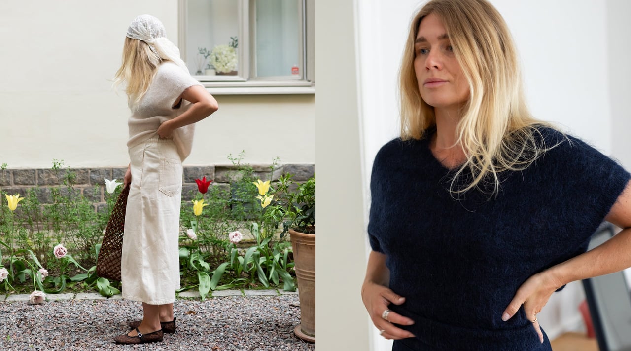 Sofie Kraft i en mørkeblå strikket topp.
