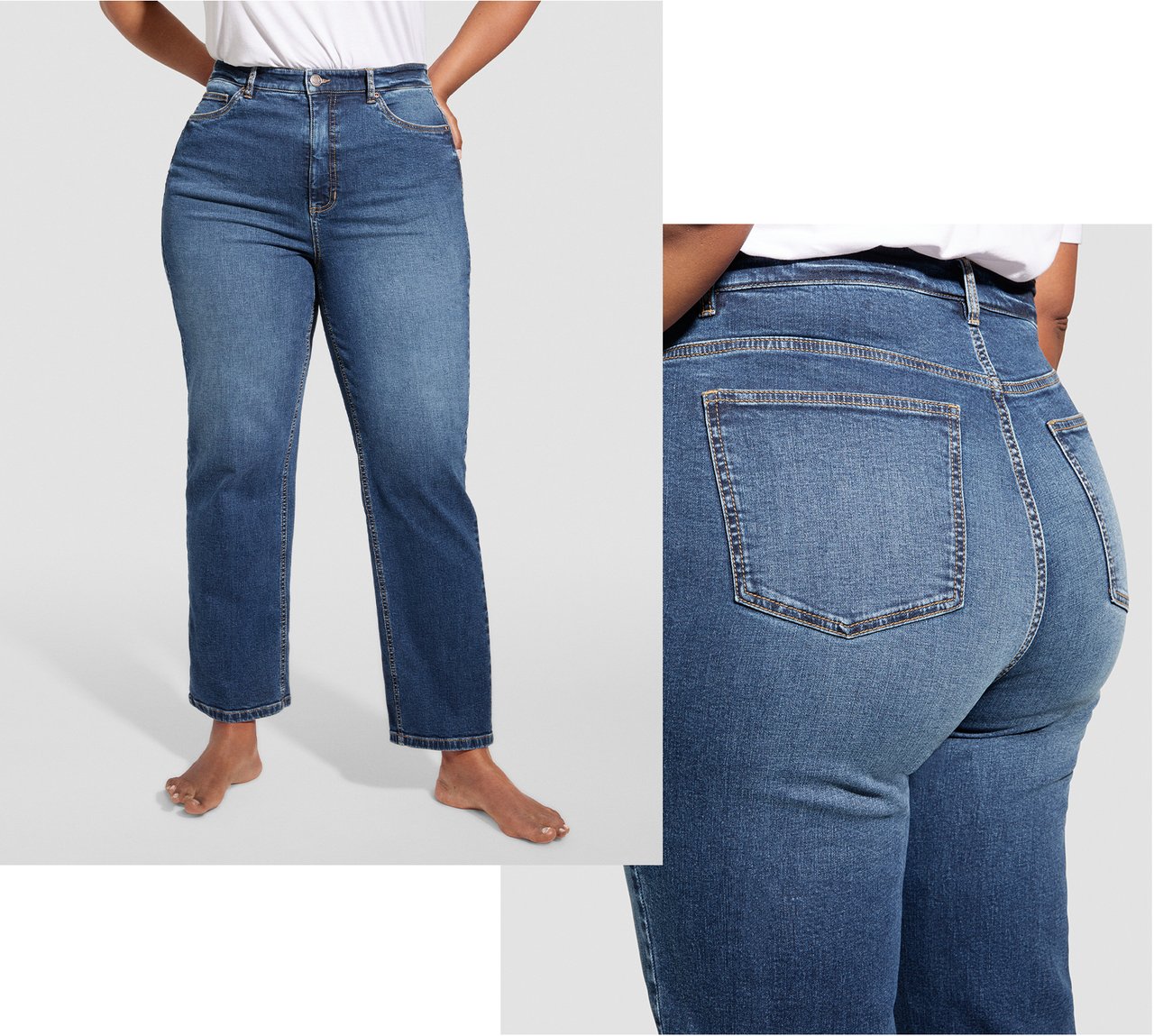 Passformen til straight jeans