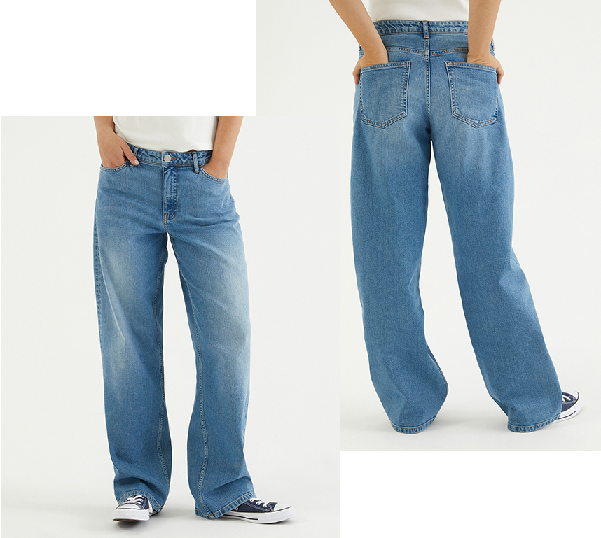 Passformen til et par løse jeans
