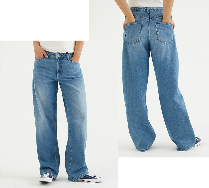 Passformen til et par løse jeans