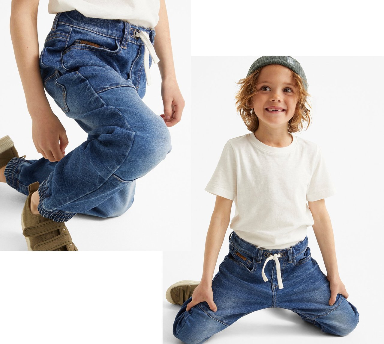 Kille i ett par tough wear-jeans