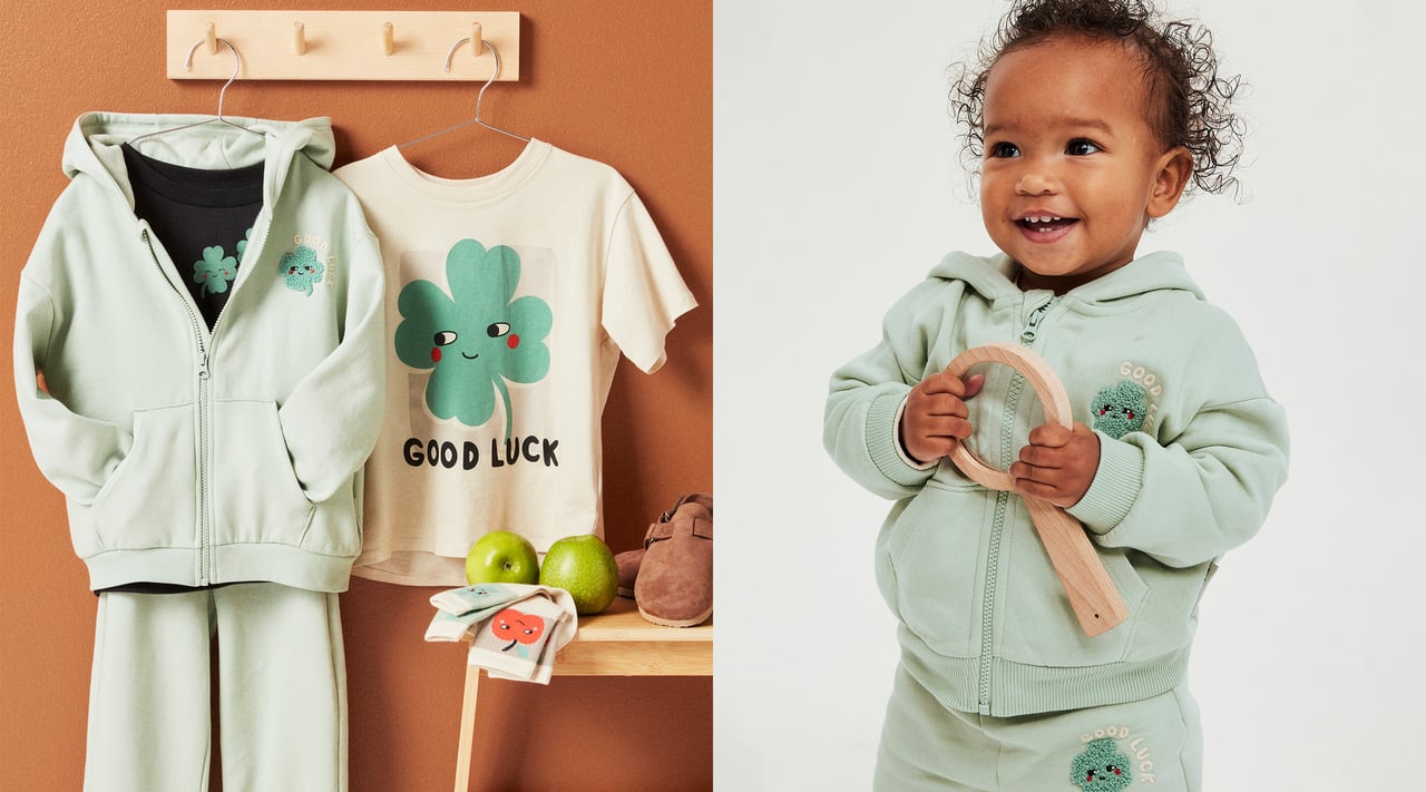 Barn og babyer i klær fra Minories nye kolleksjon.