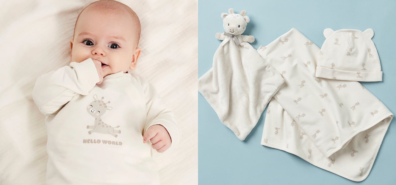 Nyfödda bebis i kläder från Kappahls nyfödd kollektion.