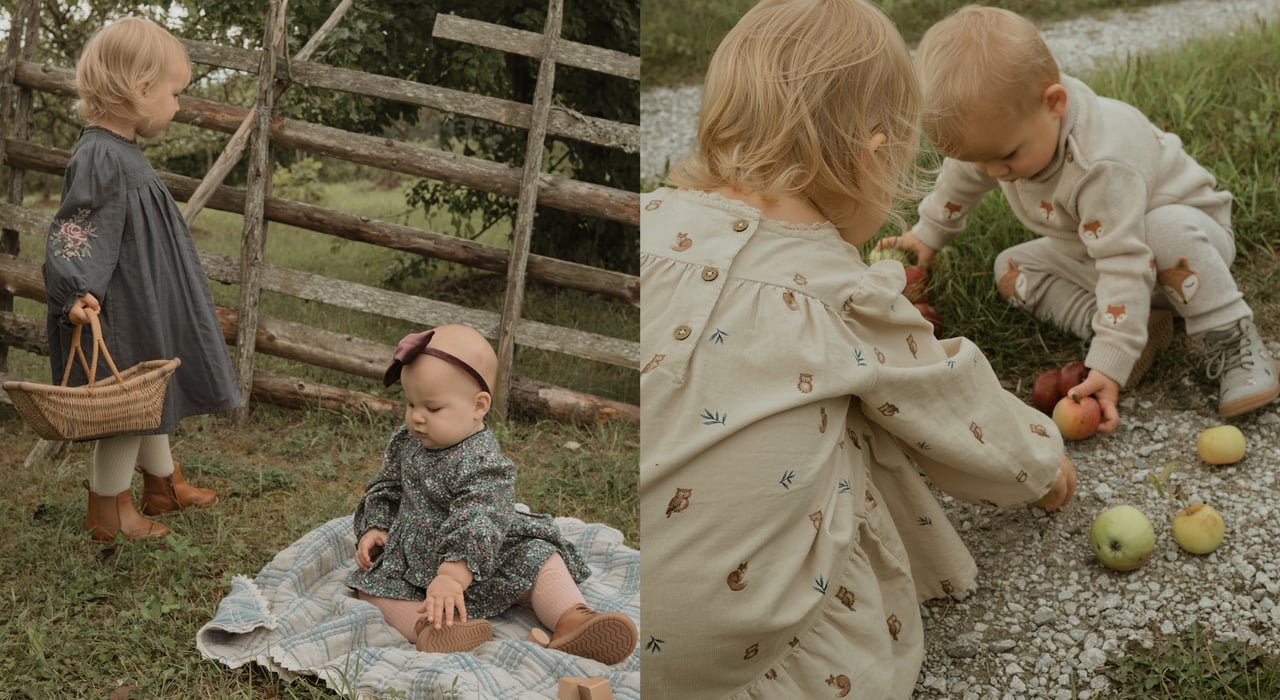 Dzieci ubrane w jesienne ubrania z Newbie