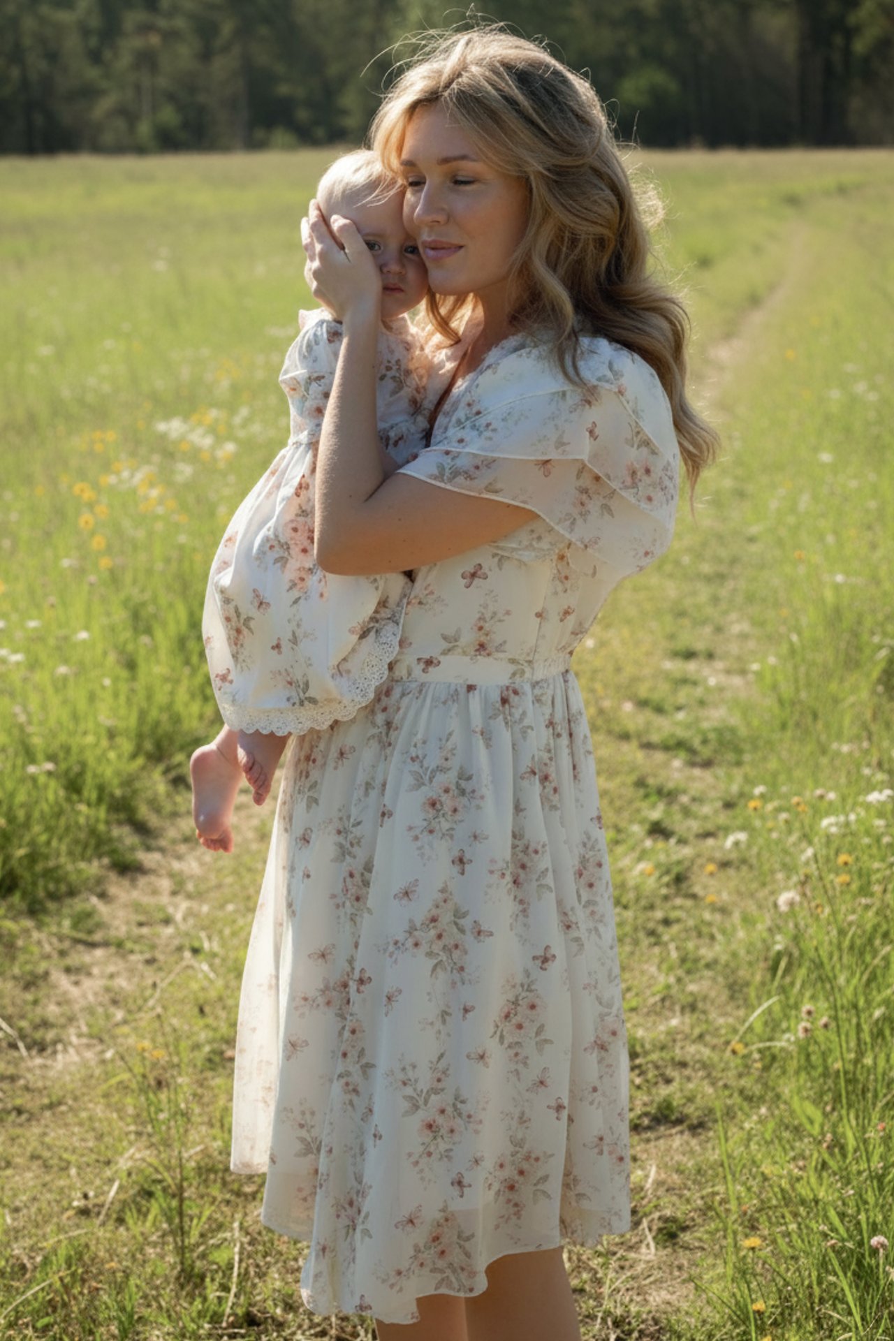 Mamma och dotter i matchande kläder från Newbie.