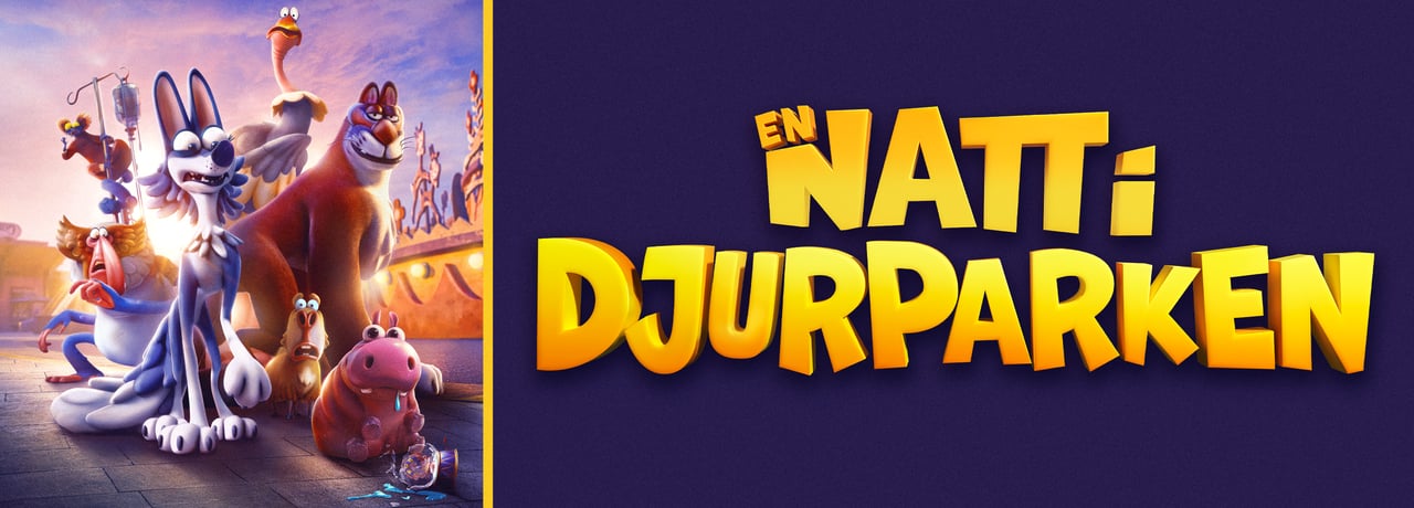 En bild på den animerade filmen Natt i Djurparken.