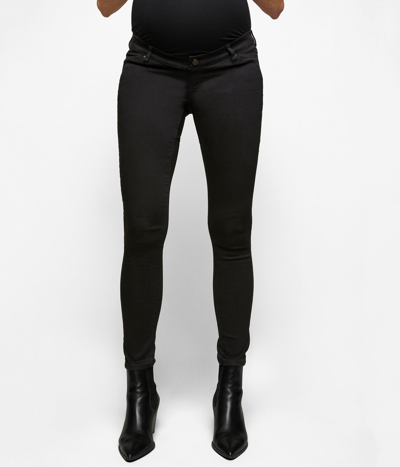 Jeansy ciążowe slim fit - Czarne - 1