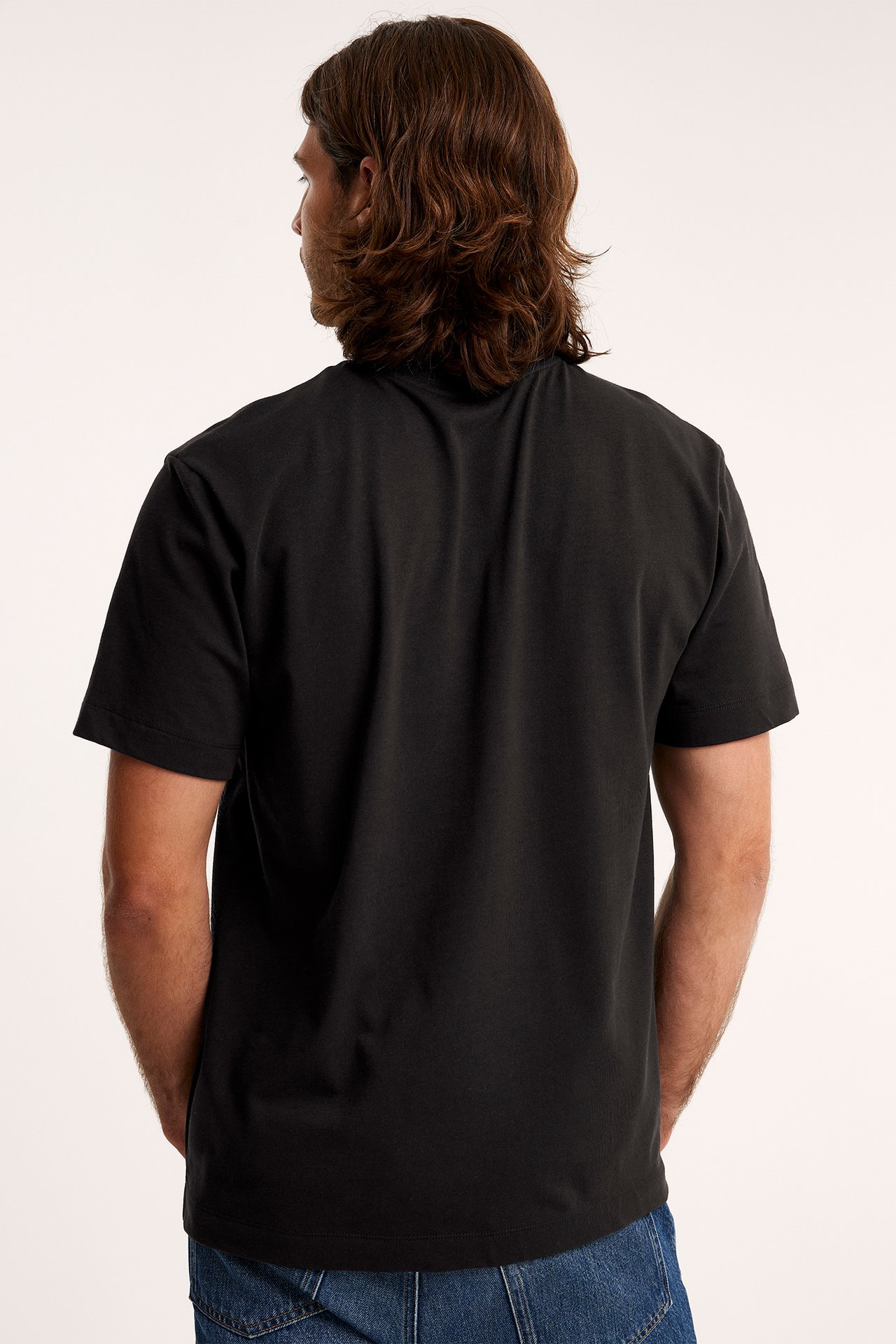 T-skjorte med rund hals Loose fit - Svart - 3