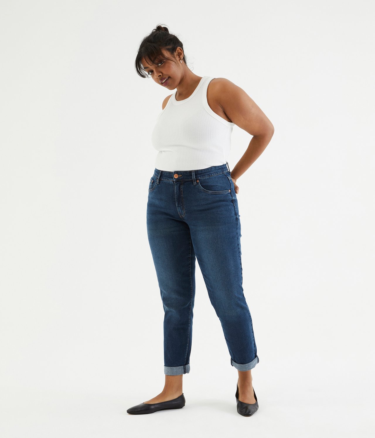 Lauren girlfriend jeans - Mørk denim - 6