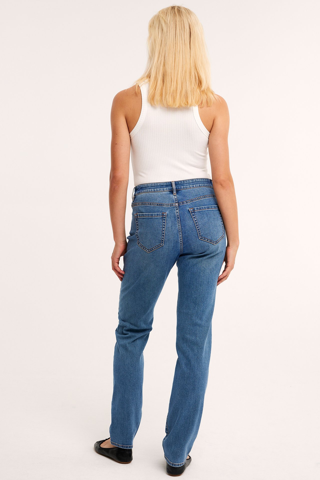 Straight Jeans High Waist Long Leg - Denim - 7