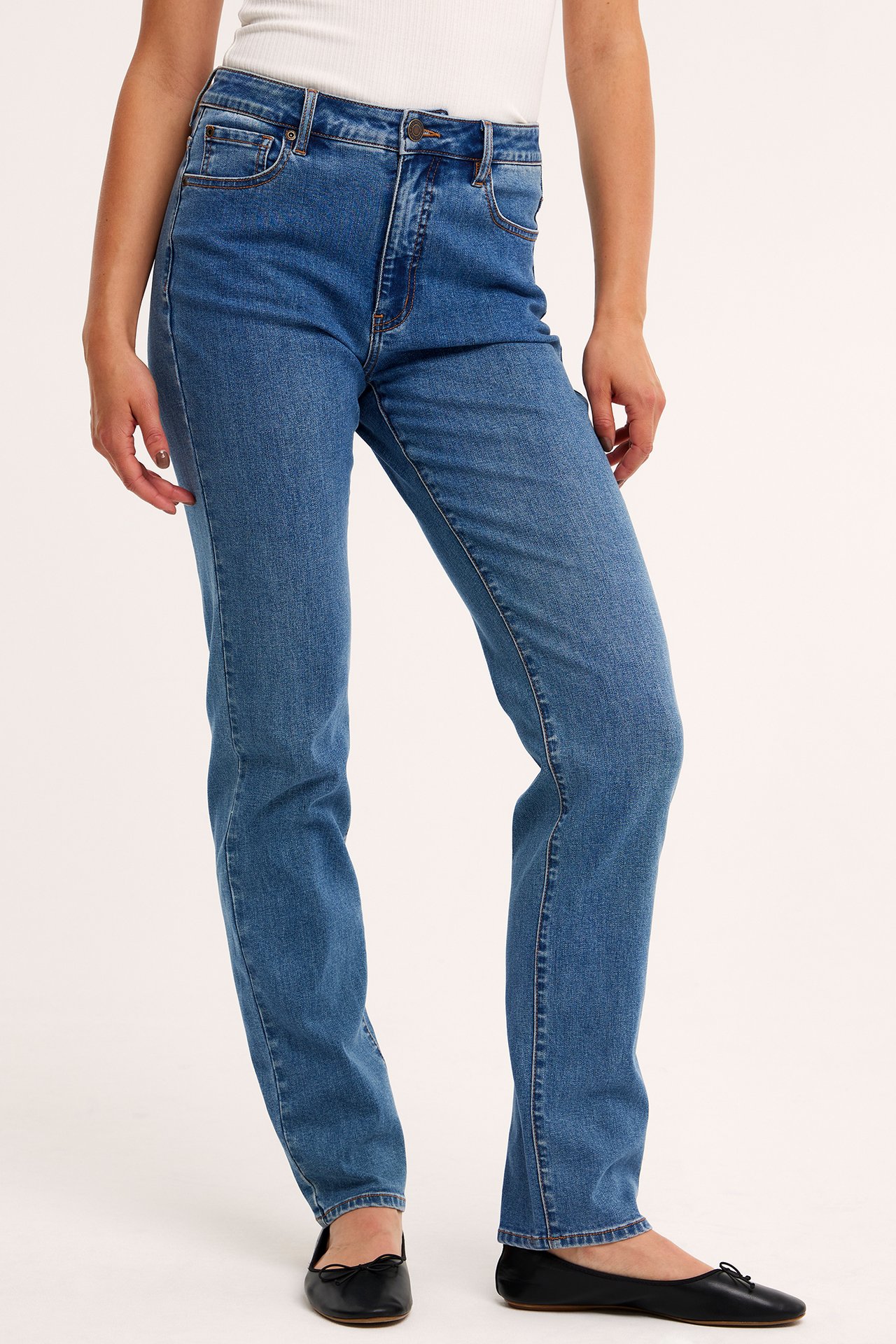 Straight Jeans High Waist Long Leg