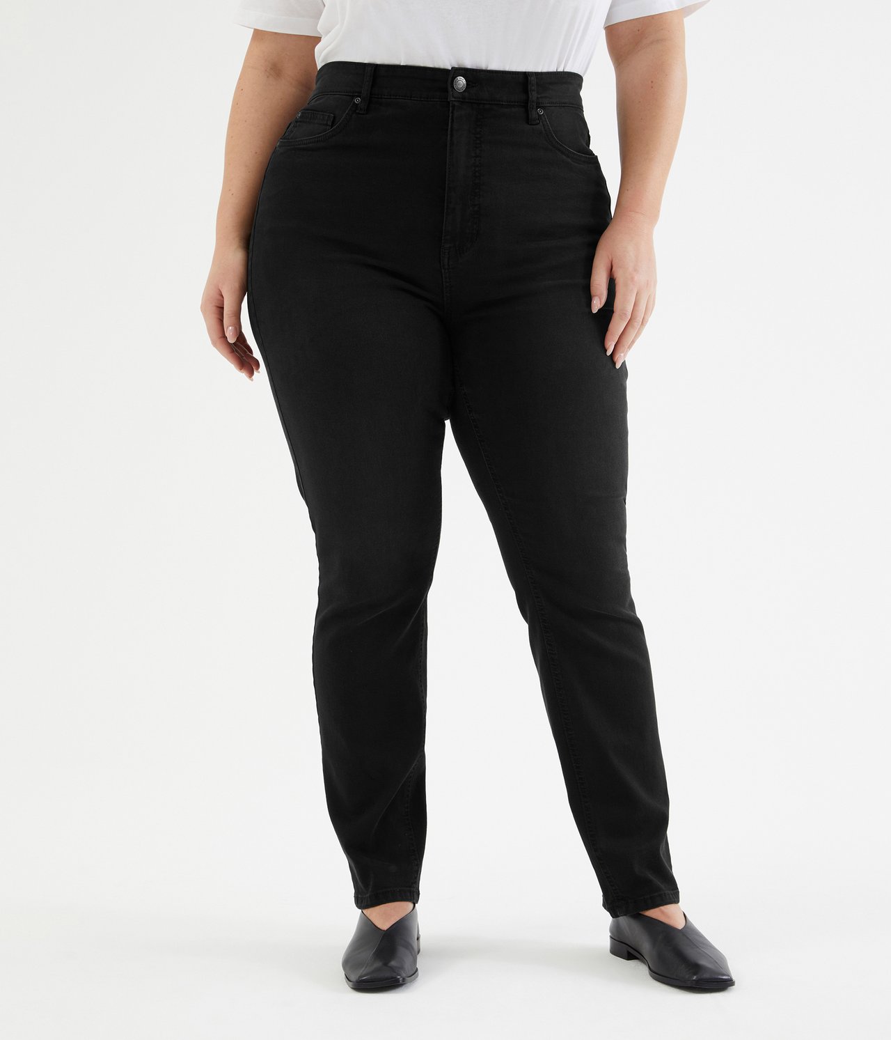 Jenny jeans straight slim fit Svart denim - 44 - 1