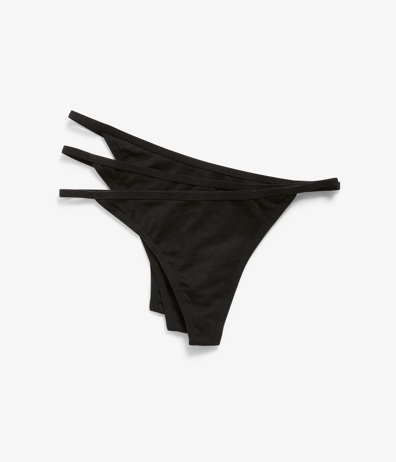 Stringtrosa 3-pack i bomull - Svart - 4