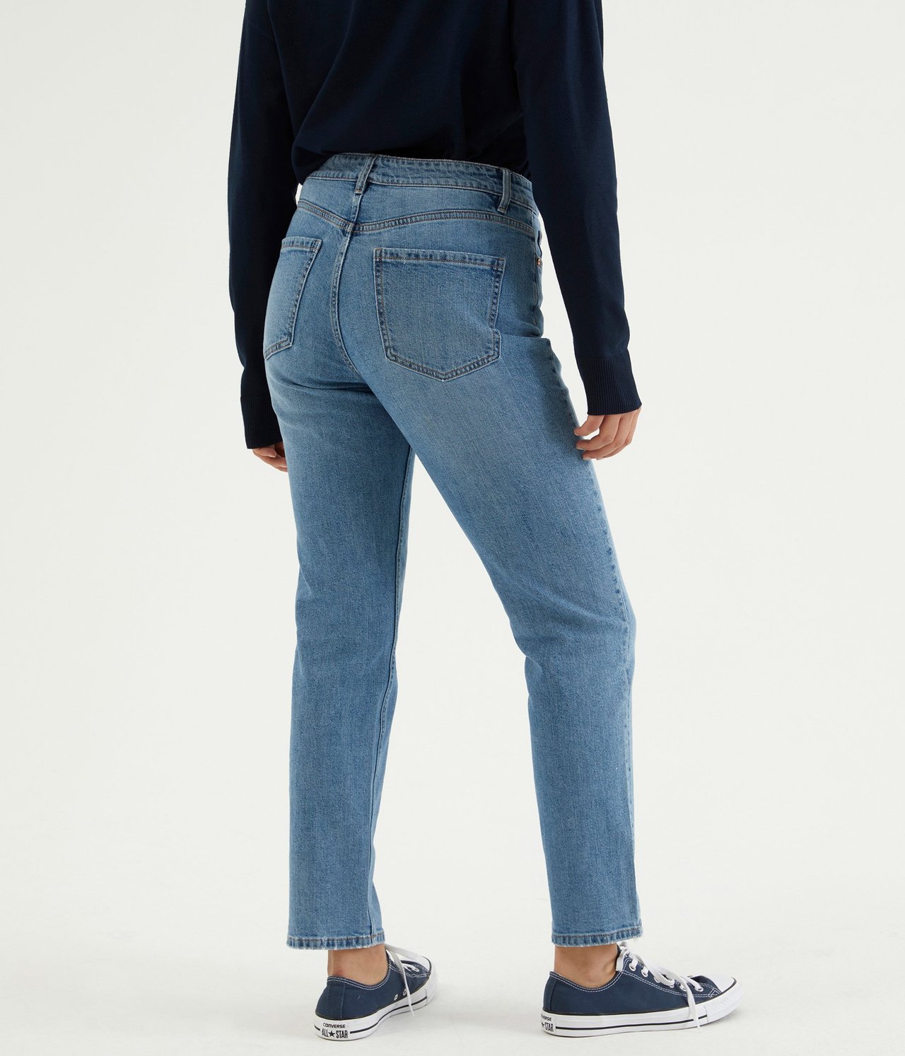 Jeans high waist tapered Vaalea denimi - 34 - 2