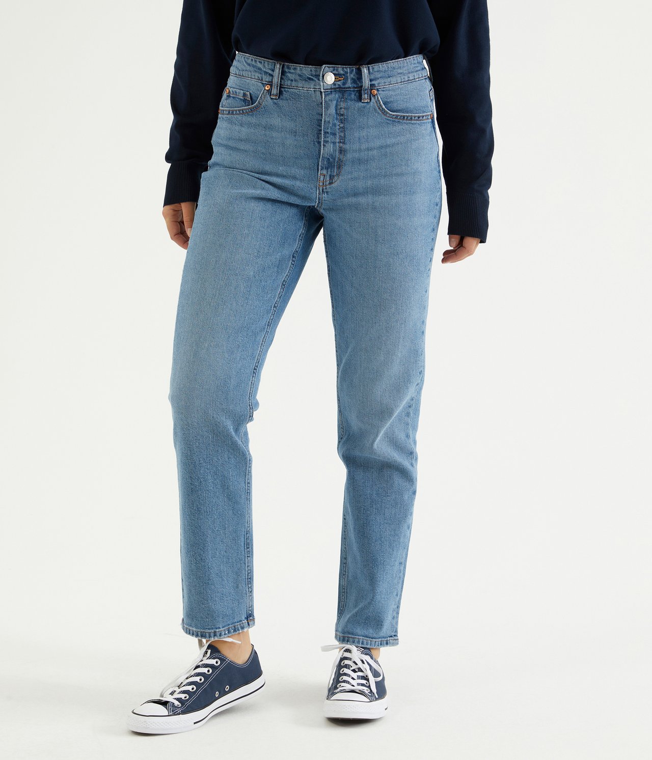 Jeans high waist tapered Ljus denim - null - 3