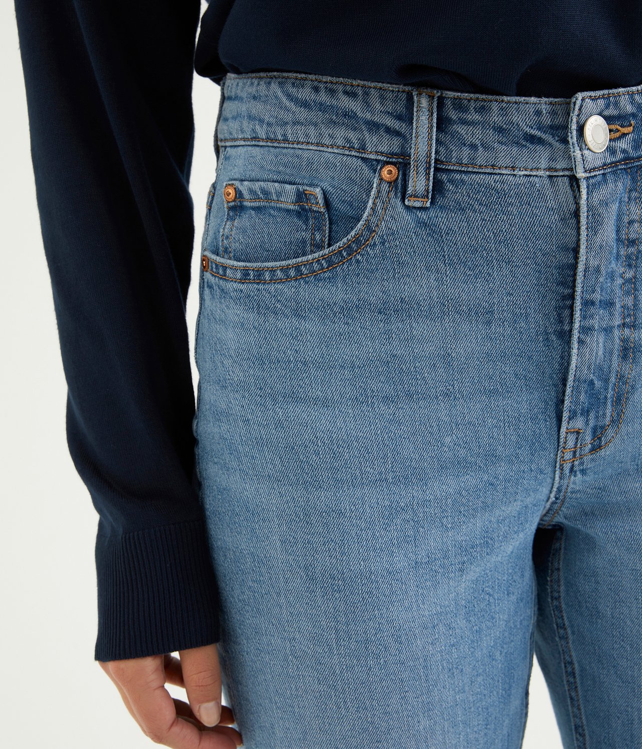 Jeans high waist tapered Ljus denim - null - 4
