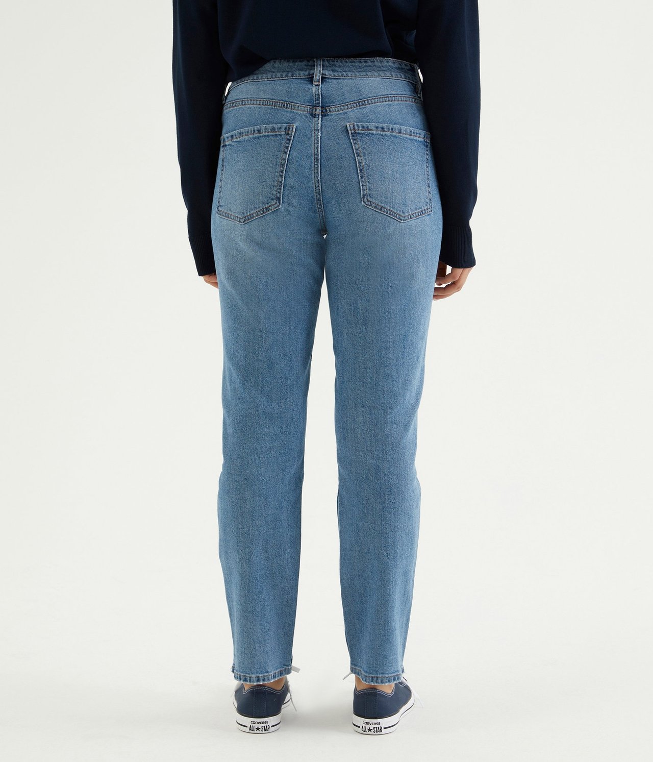 Jeans high waist tapered Vaalea denimi - 34 - 5