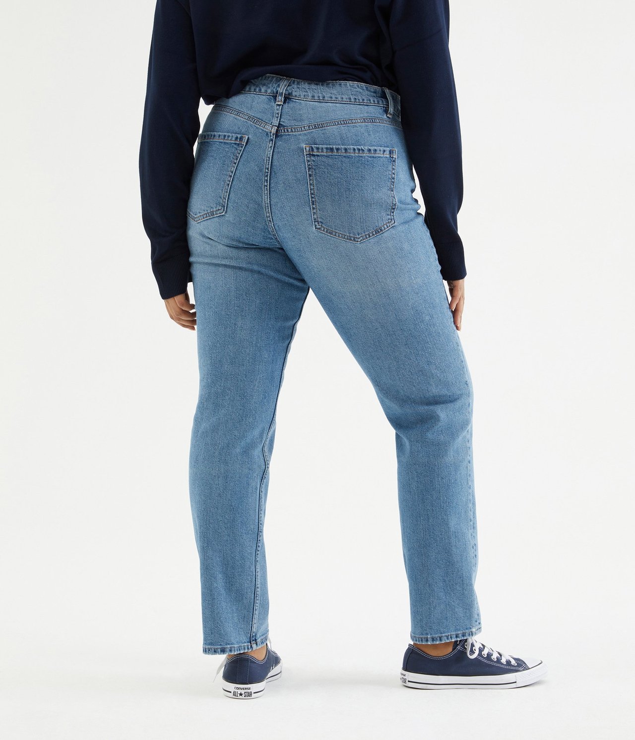 Jeans high waist tapered Vaalea denimi - 34 - 7