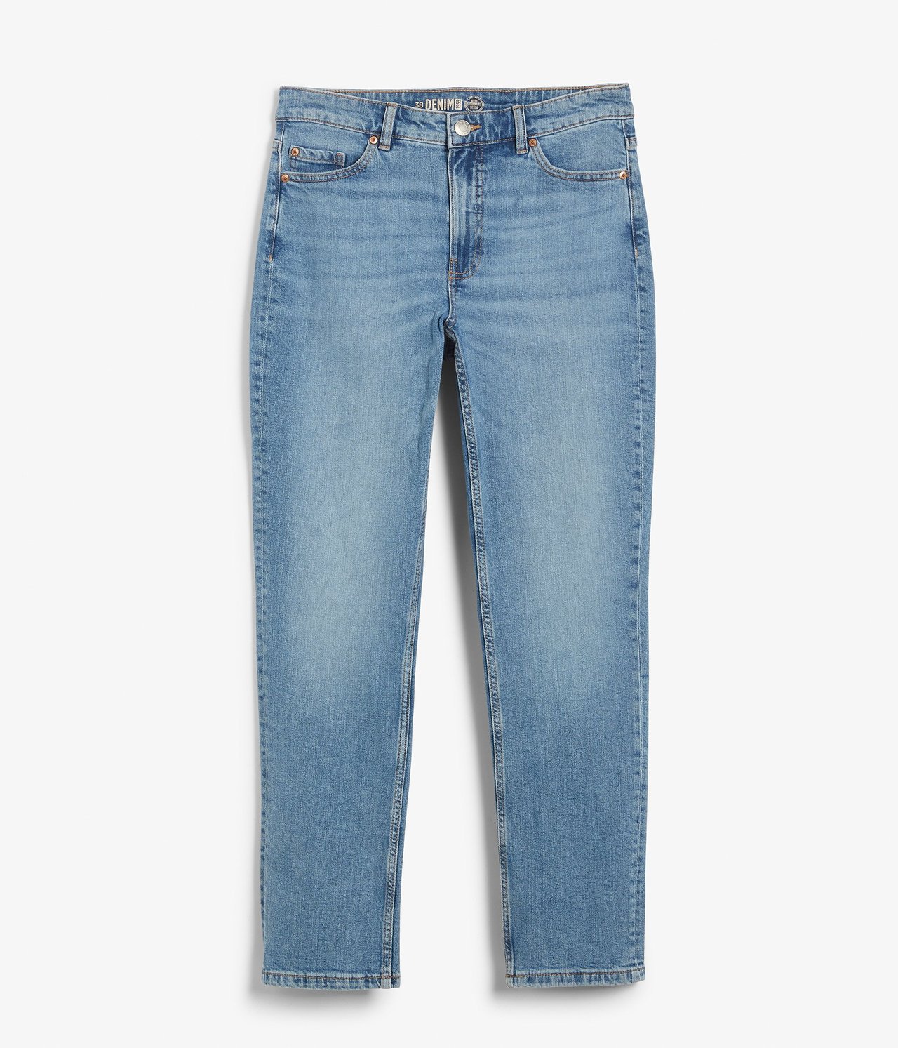 Jeans high waist tapered Vaalea denimi - 34 - 1