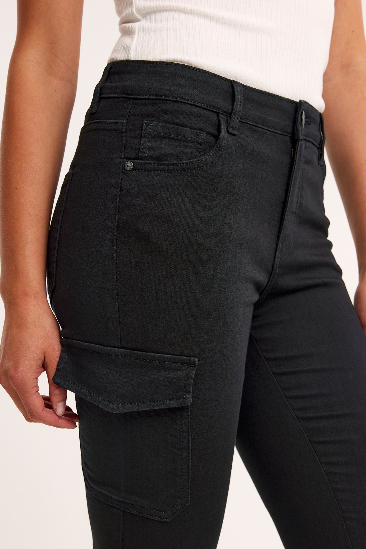Jeans med sidelommer - Svart - 6