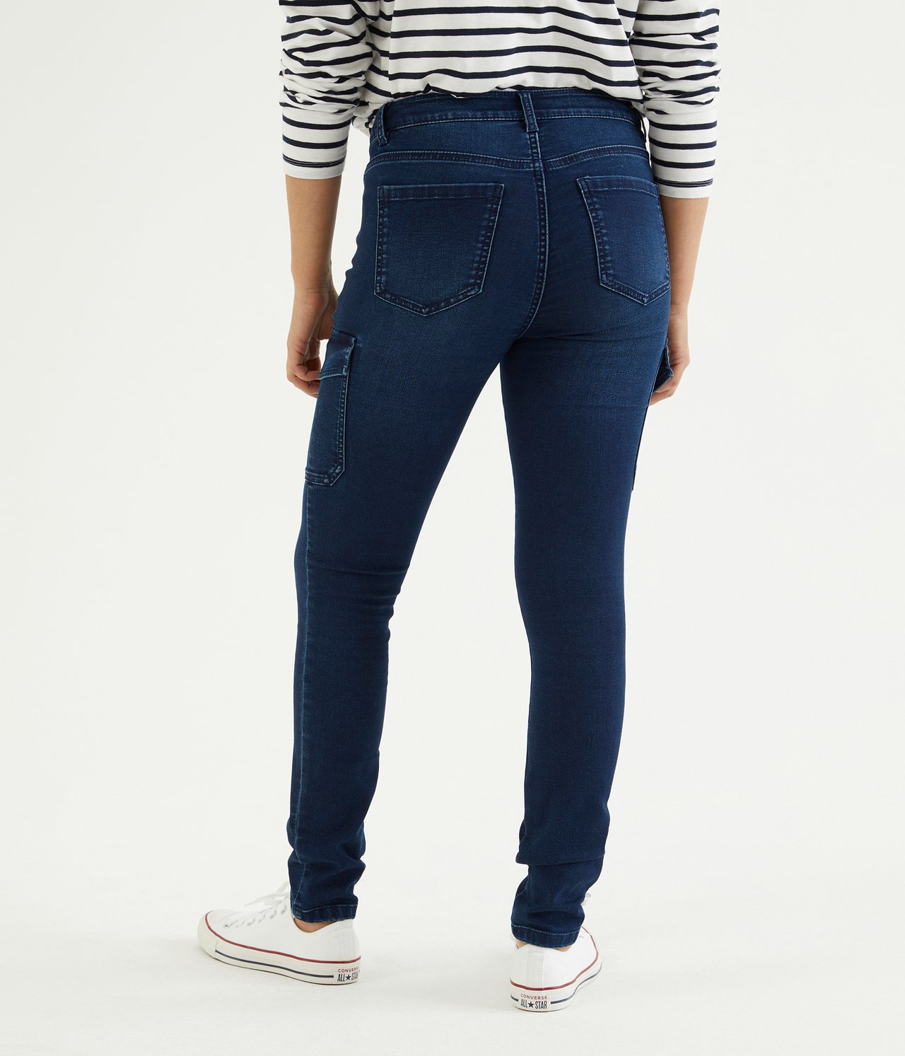 Jeans med sidofickor Mörk denim - null - 2
