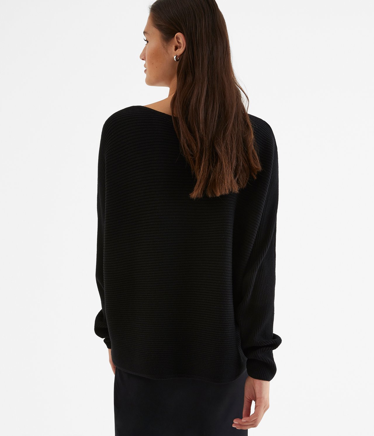 Sweter z warkoczowym splotem - Czarne - 4