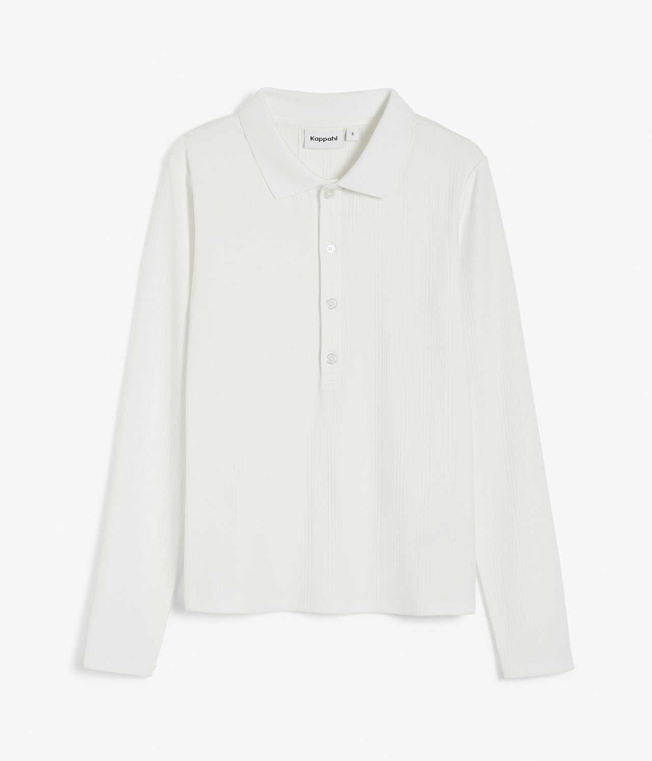 Top w prążek z kołnierzyk - Offwhite - 5