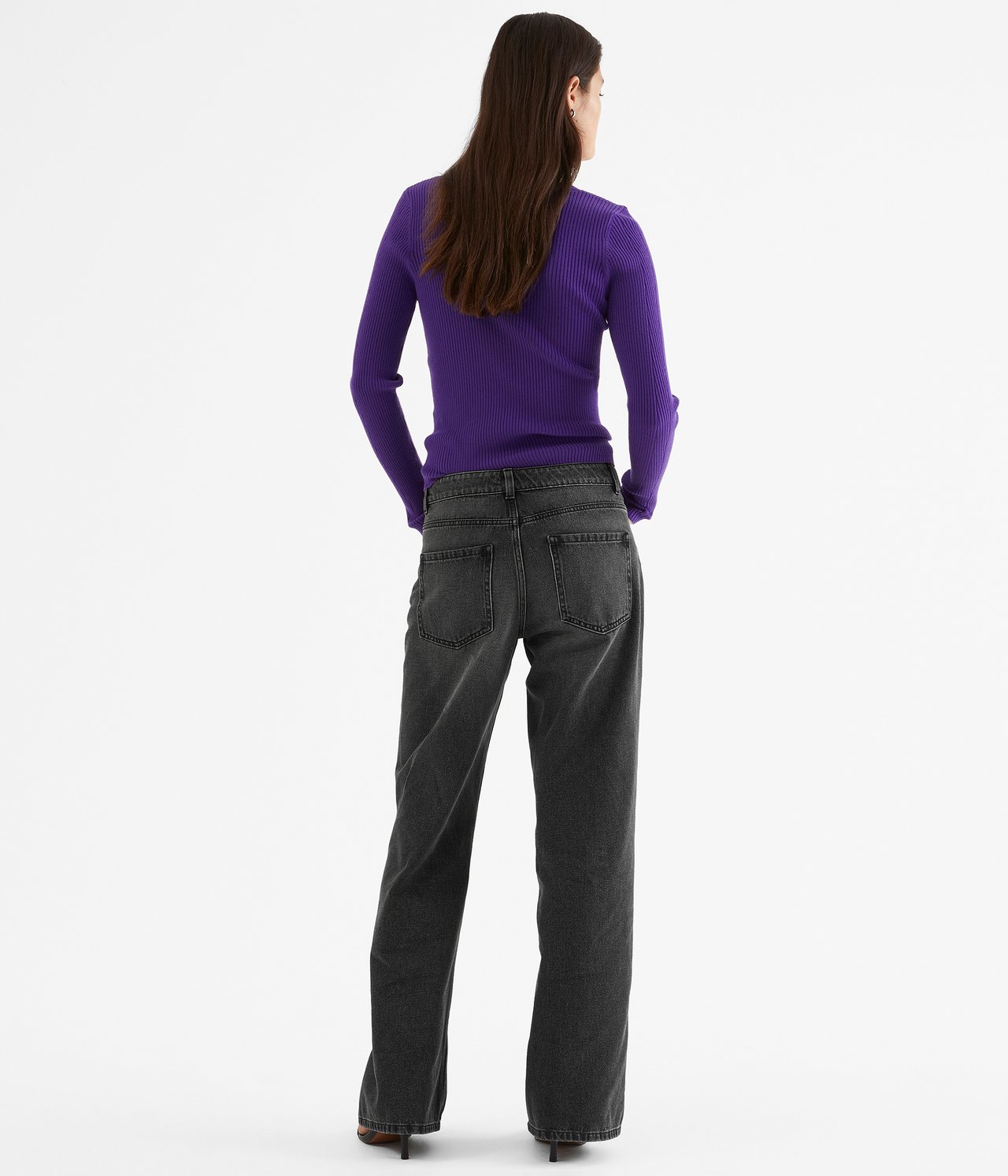 Jeans wide fit Svart denim - null - 4