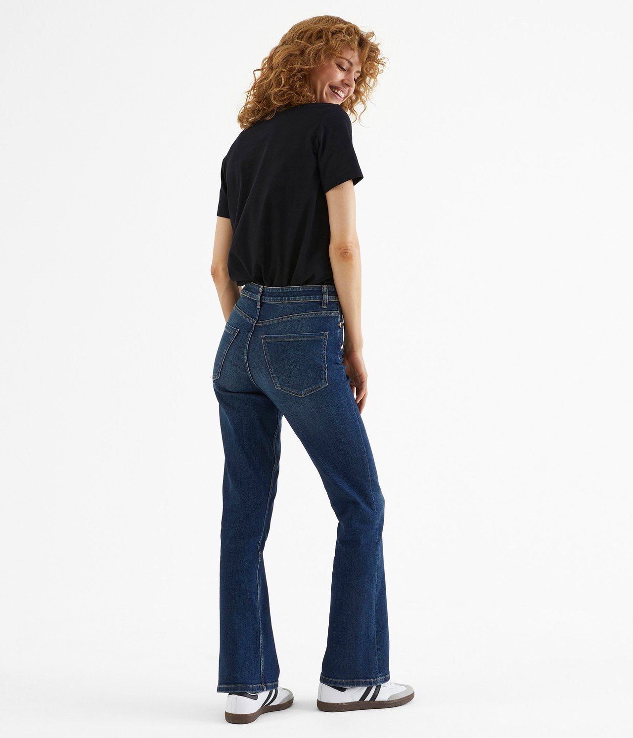 Flare jeans regular waist Mörk denim - null - 2