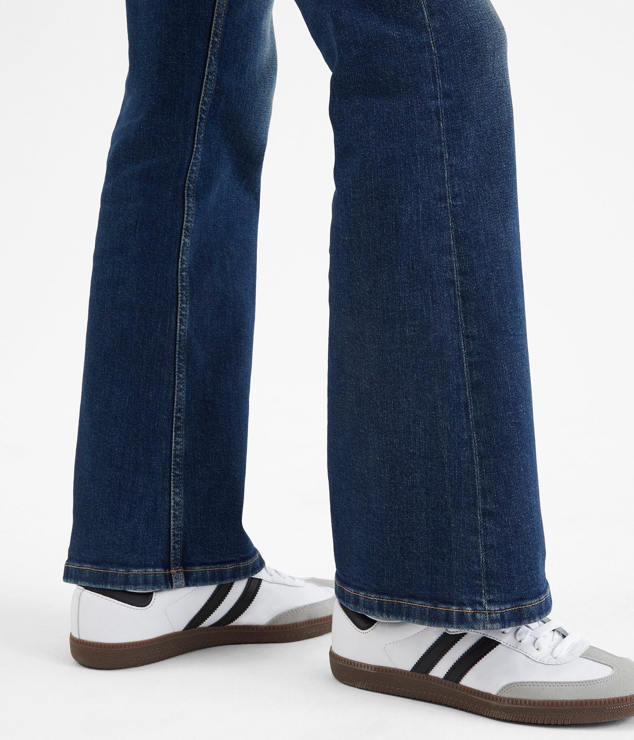 Flare jeans regular waist Mørk denim - null - 4
