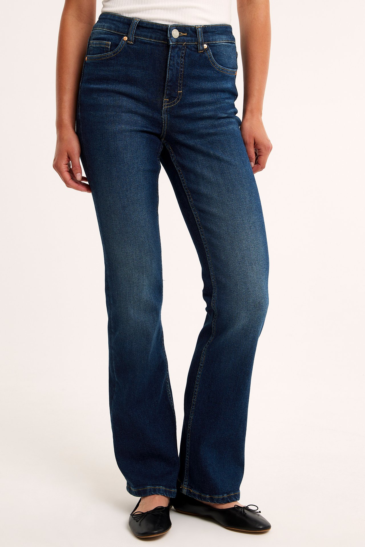 Flare jeans regular waist - Tumma denimi - 9