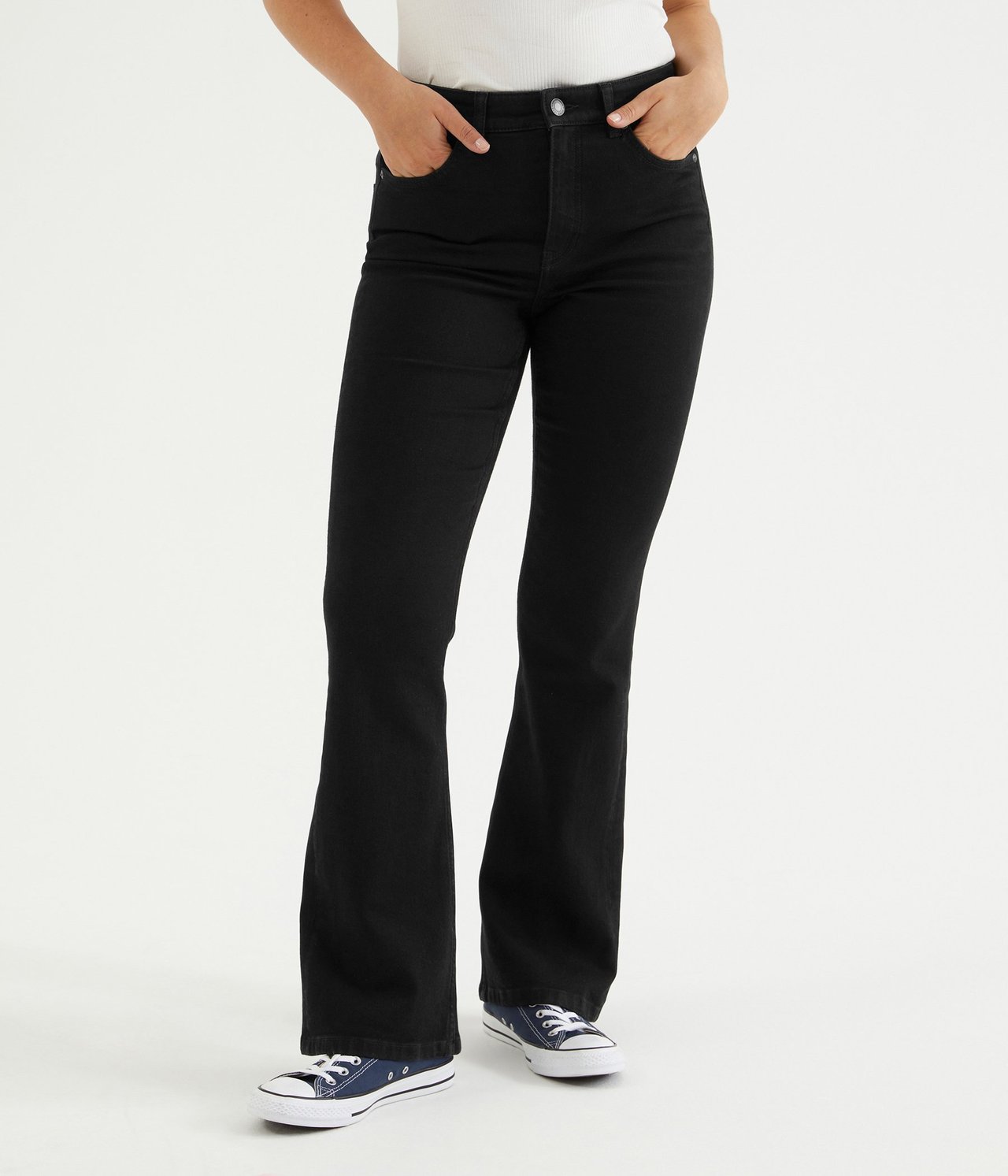 Flare jeans regular waist Svart - null - 1