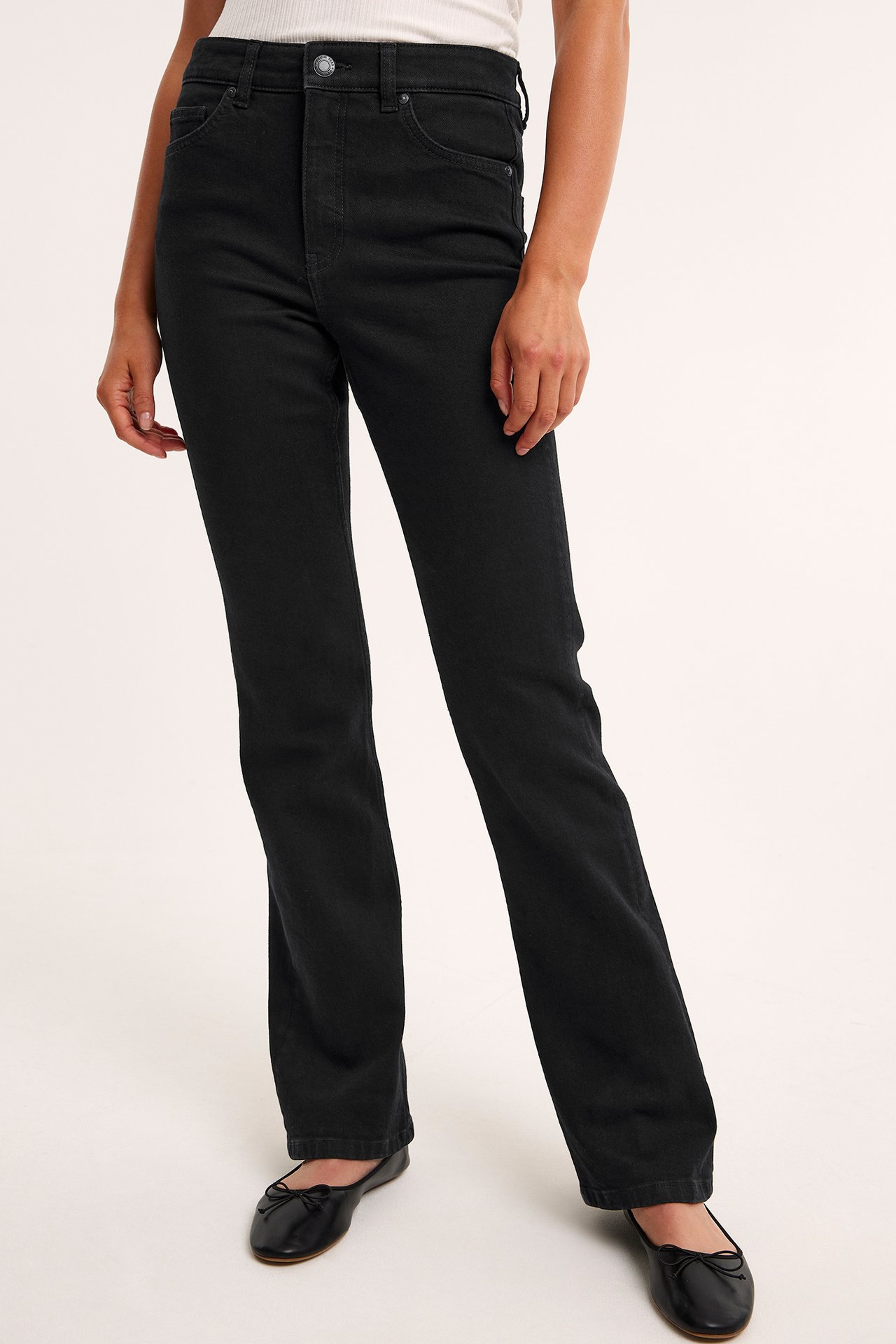 Flare jeans regular waist - Musta - 4