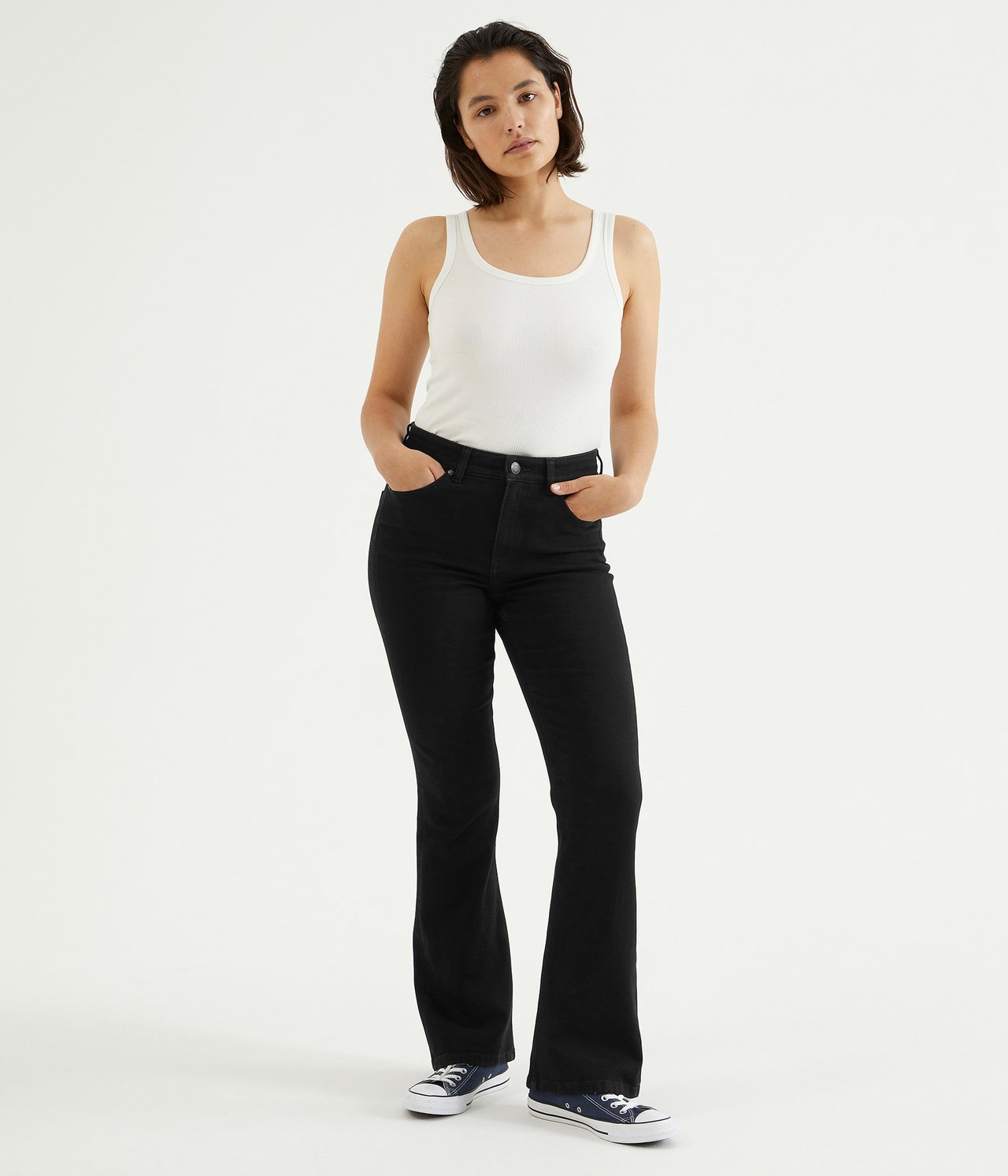 Flare jeans regular waist - Musta - 1