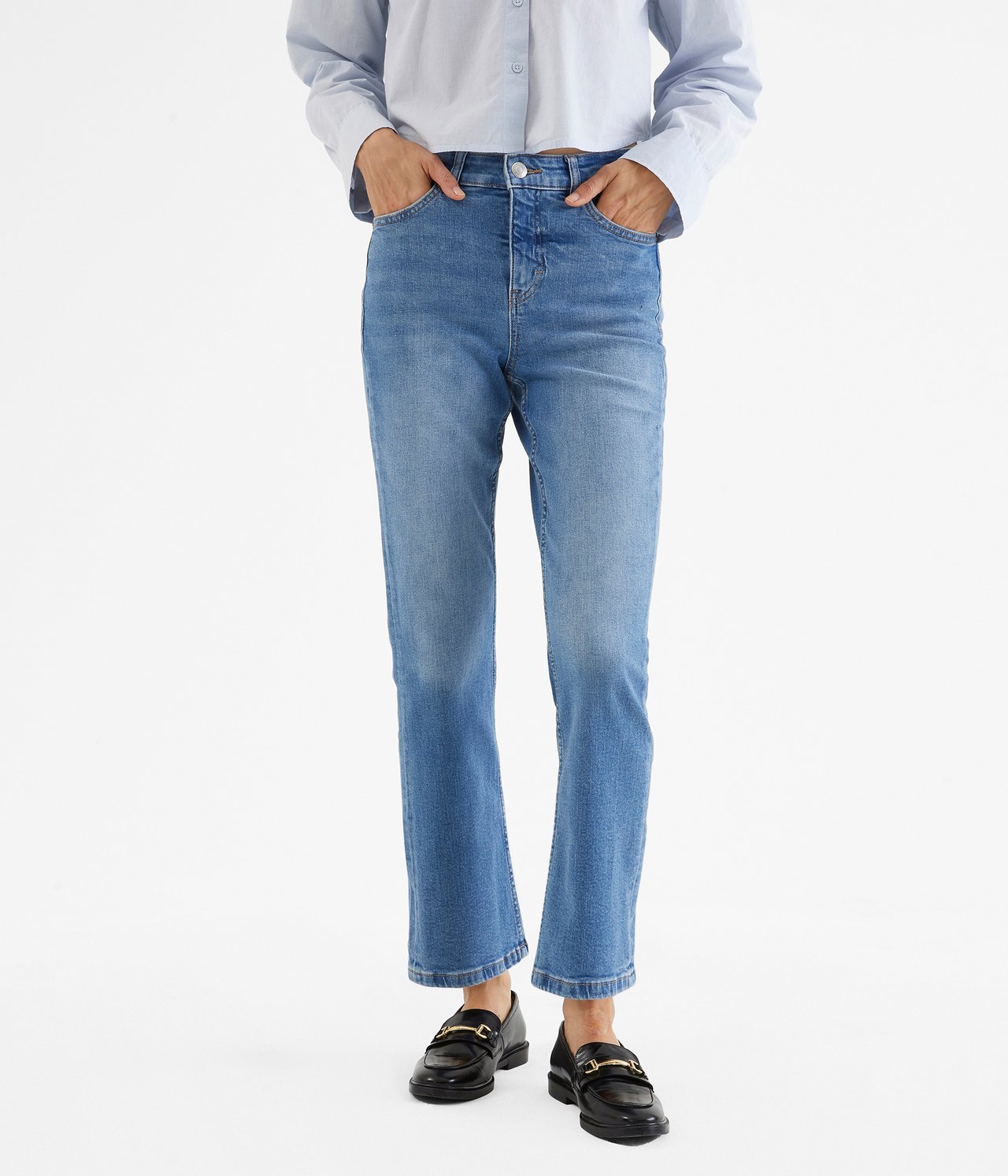 Cropped flare jeans regular waist - Vaalea denimi - 2