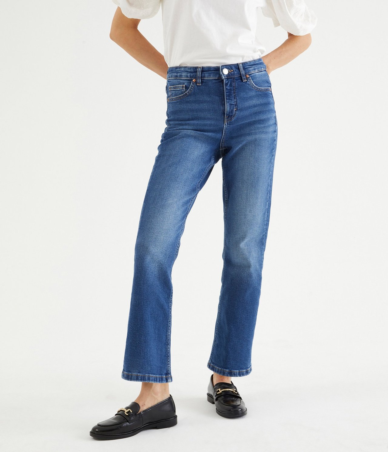 Cropped flare jeans regular waist Denimi - null - 3