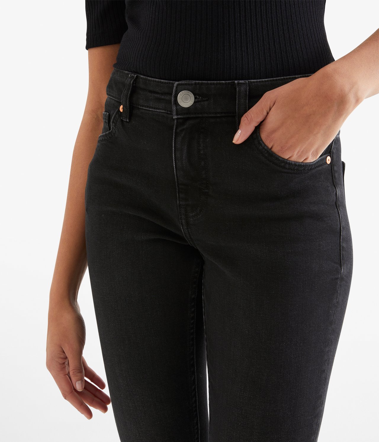 Miranda slim low waist jeans - Musta denimi - 2