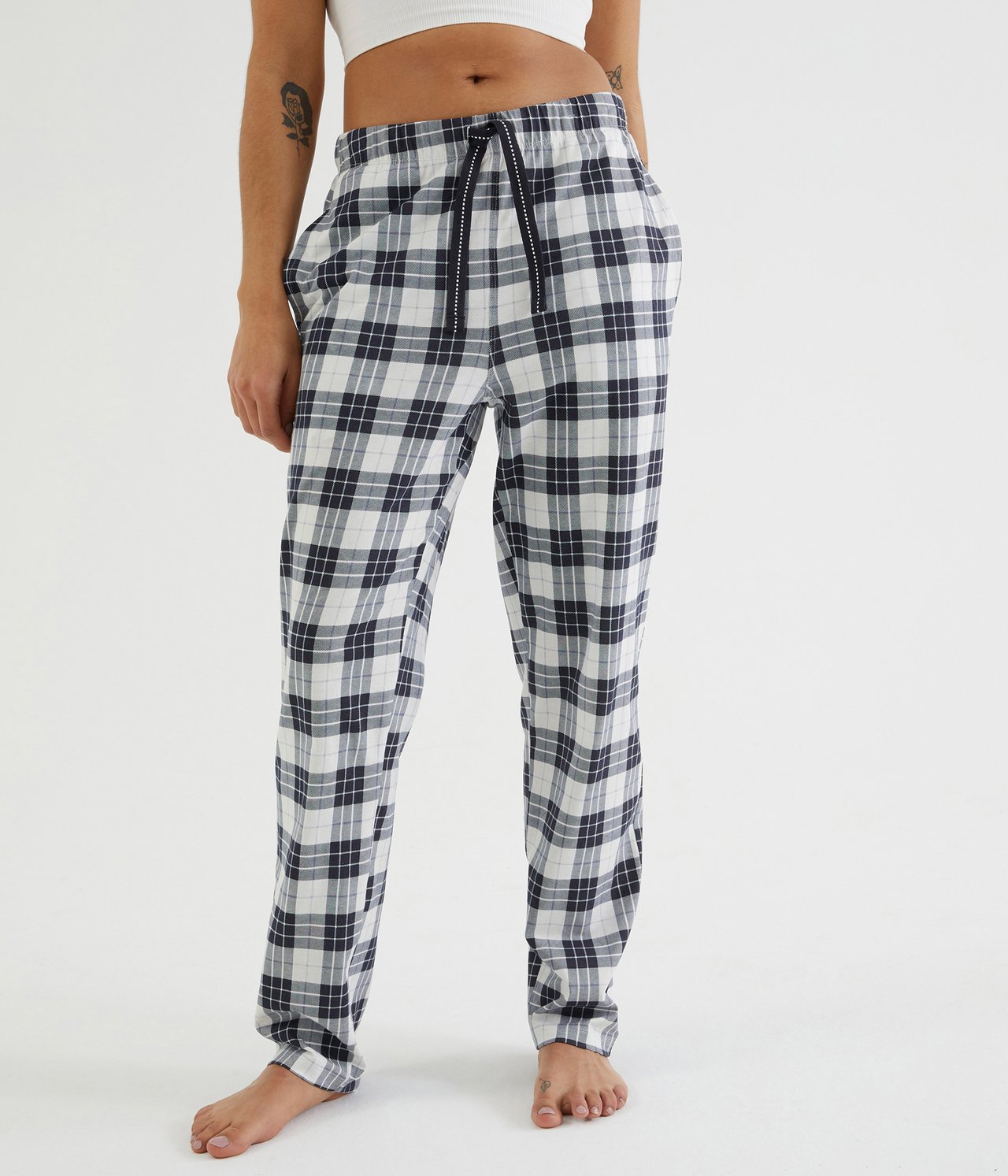 Rutete pyjamasbukse Mørkeblå - null - 2
